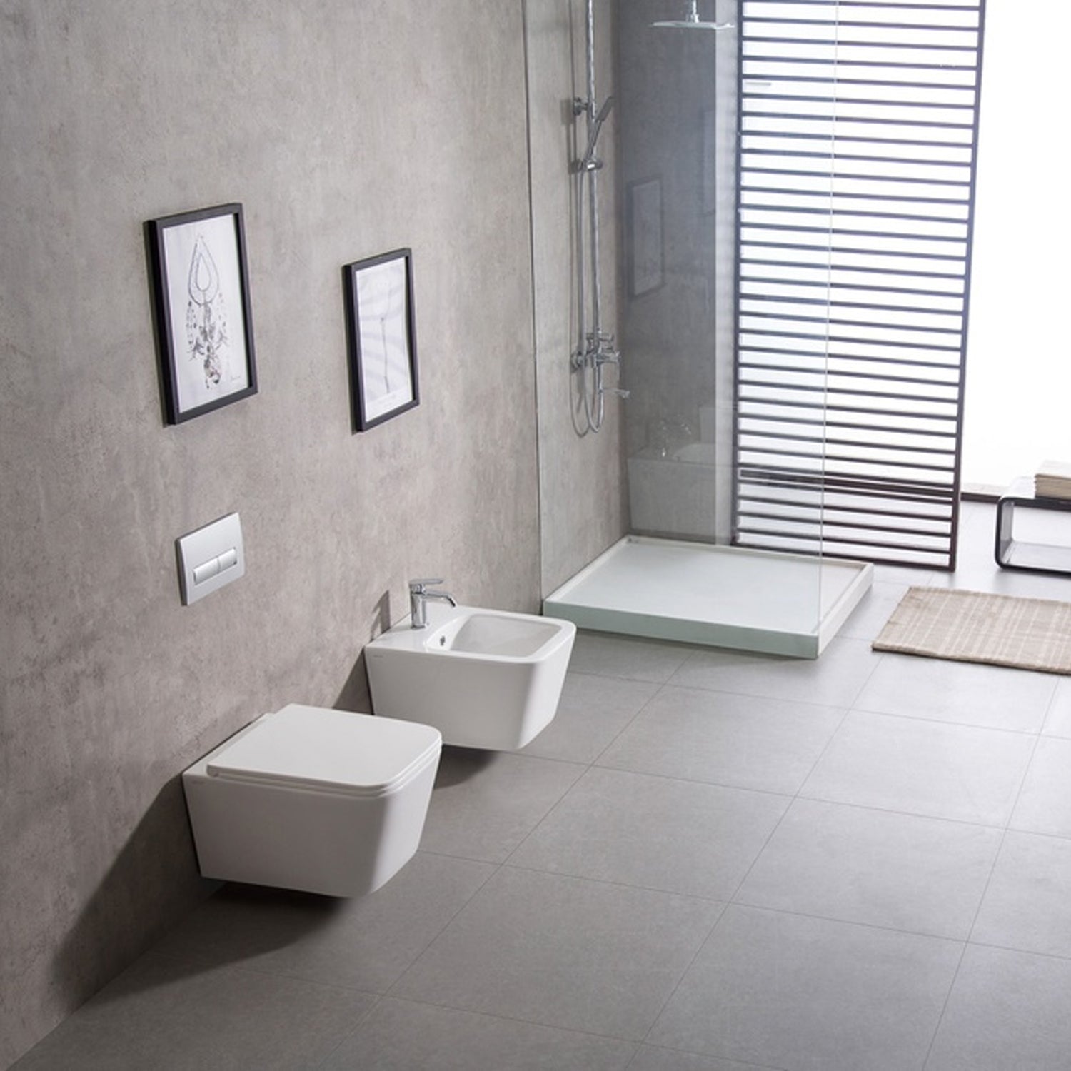 Sanitari bagno sospesi BathCore modello Velvet Rimless/Tornado Quiet 49x34 cm - Bianco 8