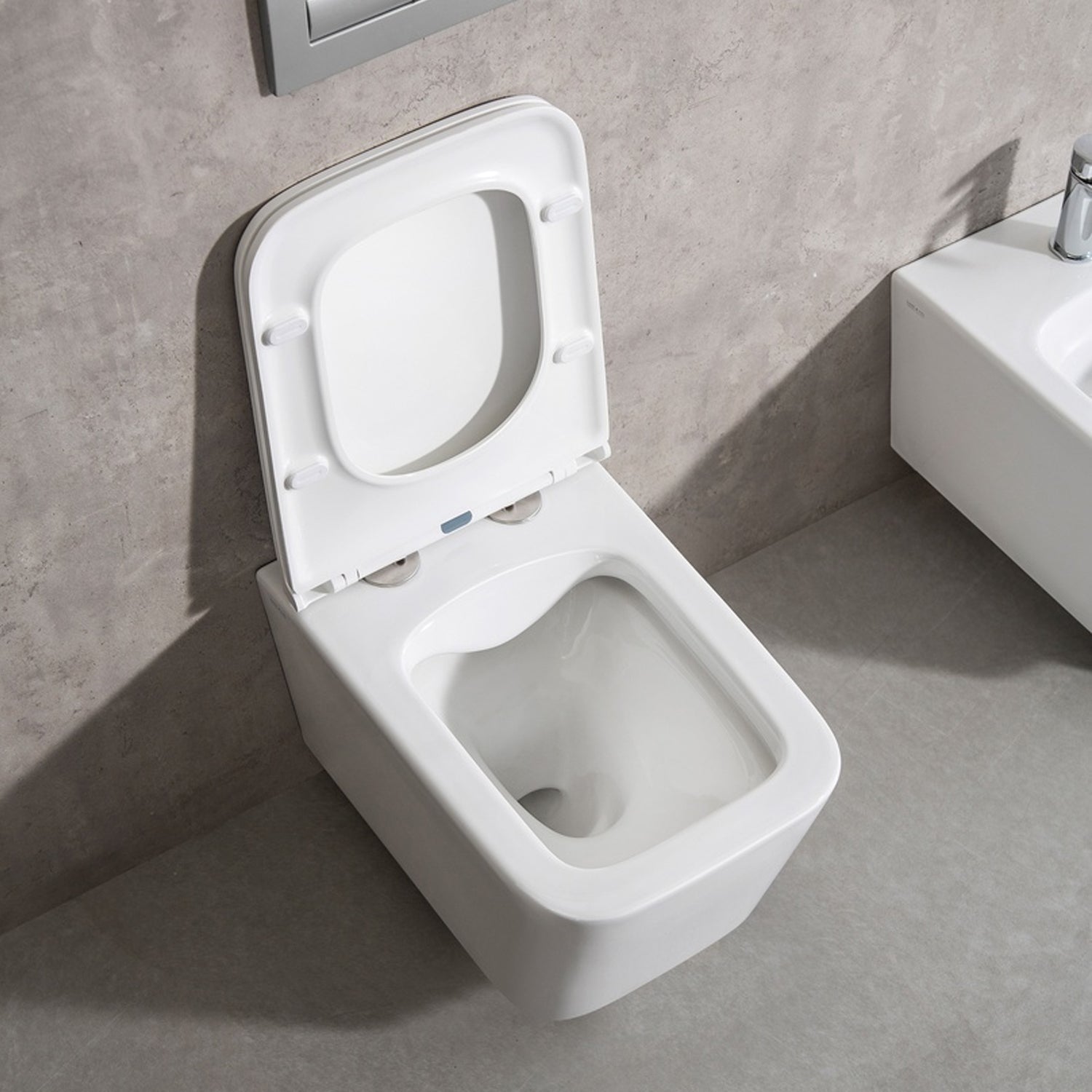 Sanitari bagno sospesi BathCore modello Velvet Rimless/Tornado Quiet 49x34 cm - Bianco 9