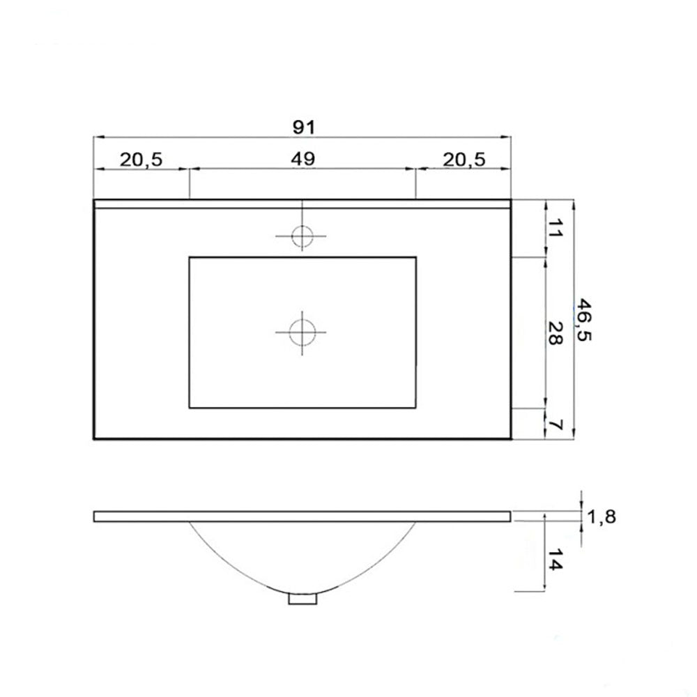 Composizione bagno sospesa Cubi&Co Favola 90 cm con lavabo e specchio - Bianco/Cemento 3