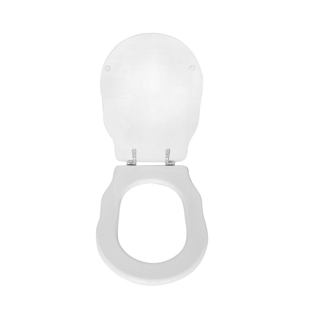  Sedile wc legno bianco per Cielo vaso Windsor larghezza 36 cm cerniere regolabili