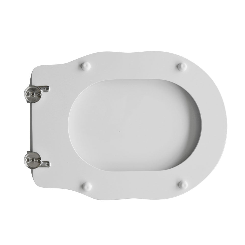  Sedile wc legno bianco per Cielo vaso Windsor larghezza 36 cm cerniere regolabili