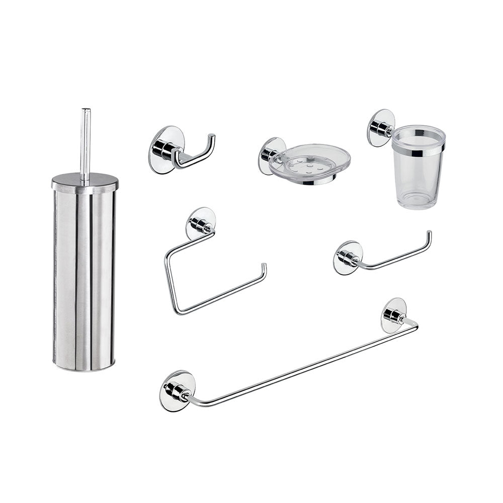 Set accessori bagno cromato Metaform Wind fissaggio a bioadesivo by CeramicStore | Lo specialista del tuo bagno