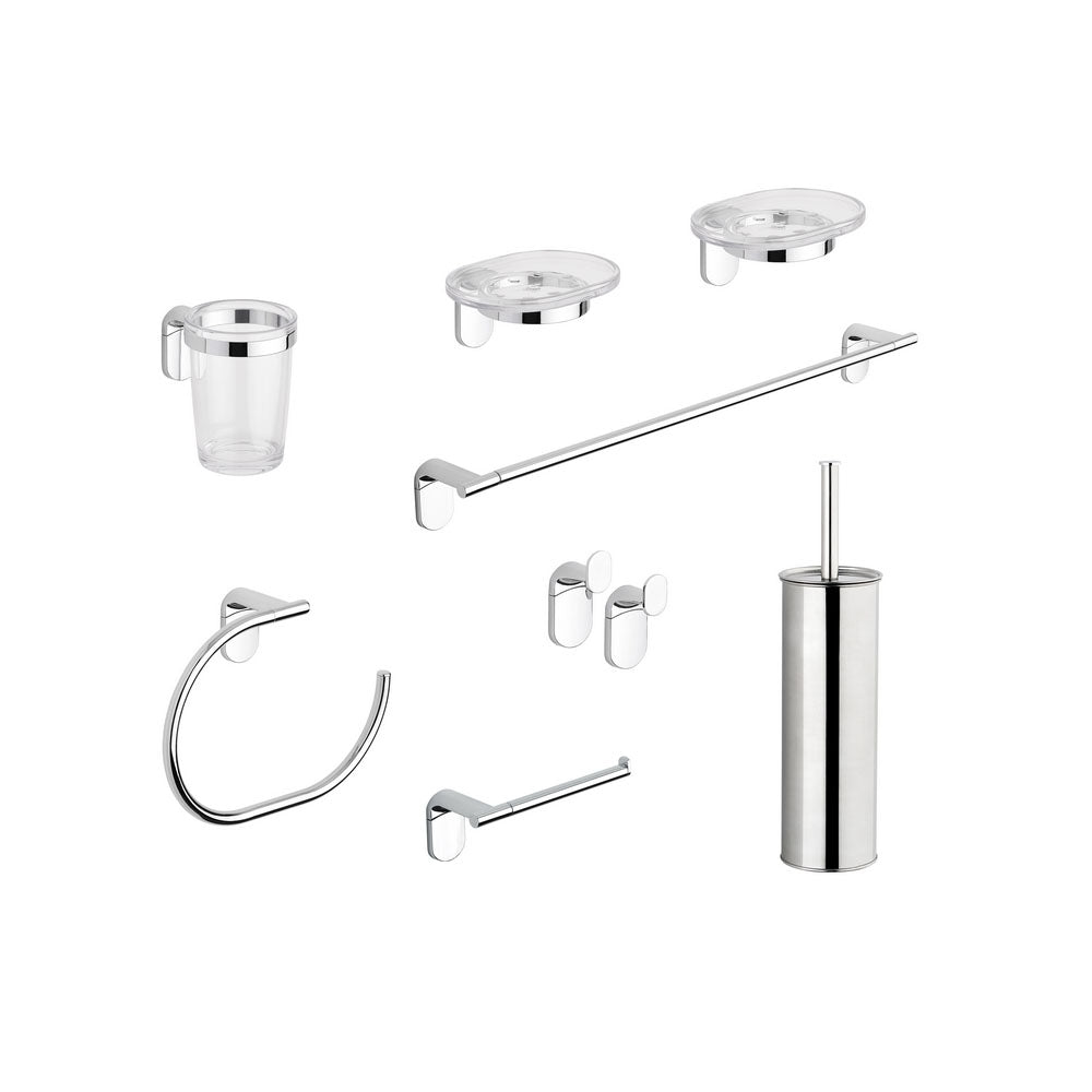Set accessori bagno Metaform Zero con 8 pezzi in leghe metalliche e ABS by CeramicStore | Lo specialista del tuo bagno