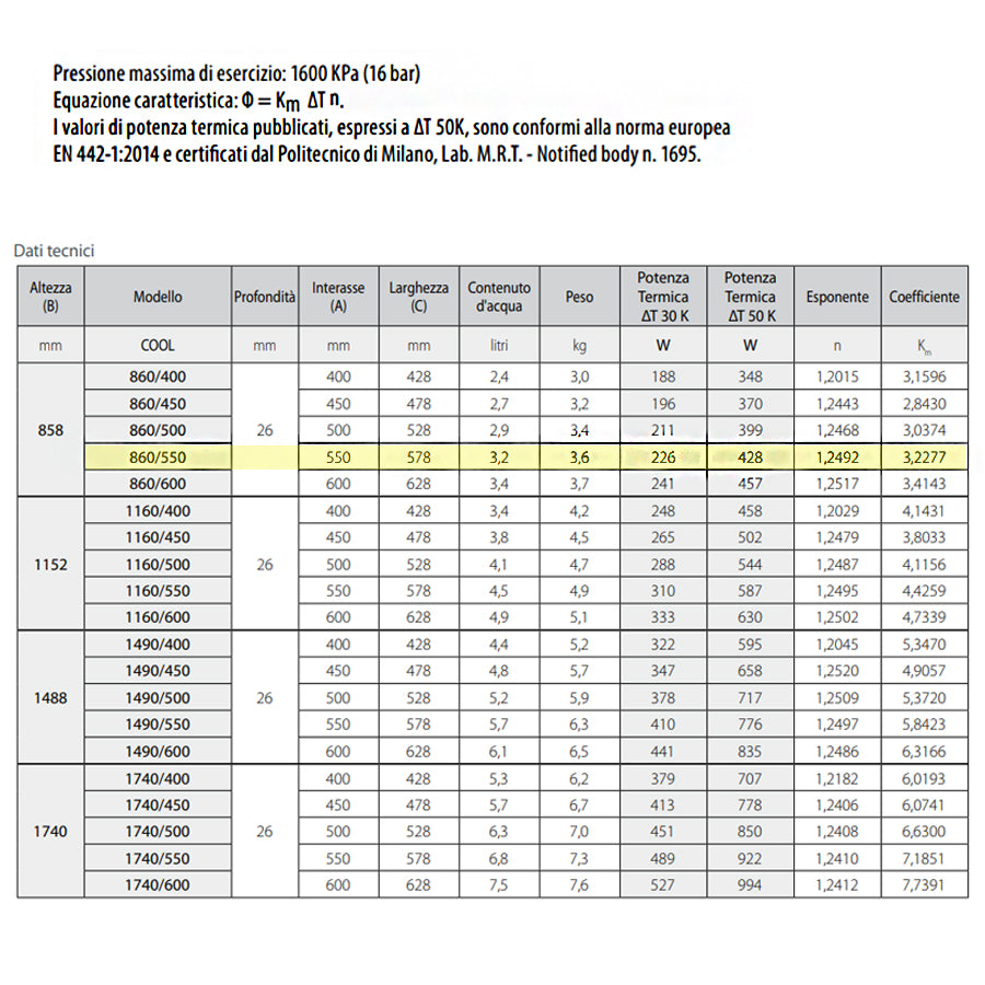  Termoarredo alluminio bianco anticorrosivo Fondital Cool 860 a 16 tubolari interasse 55 cm by CeramicStore | Lo specialista del tuo bagno
