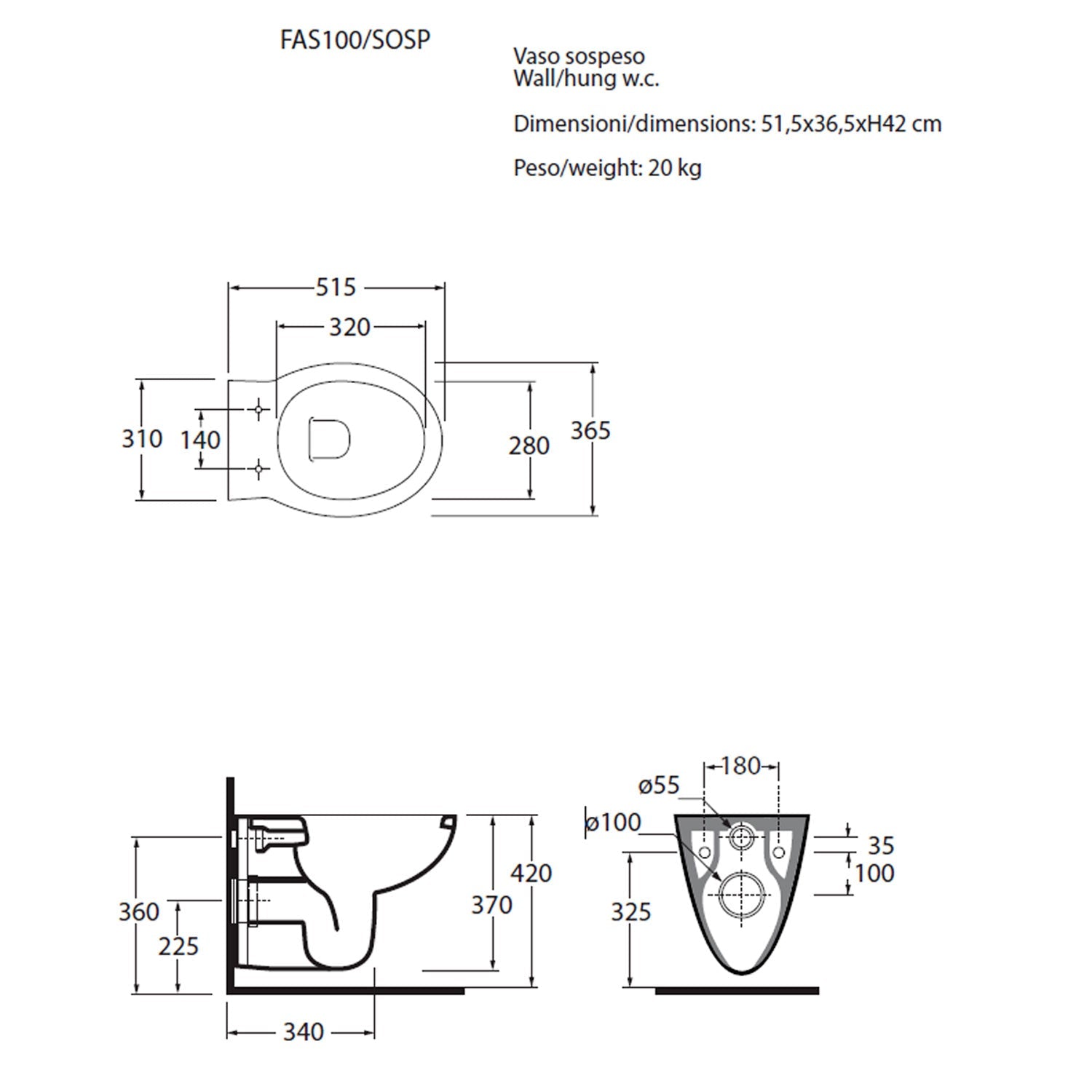 Sanitari sospesi Azzurra Fast completi di wc, bidet e sedile soft close slim 7