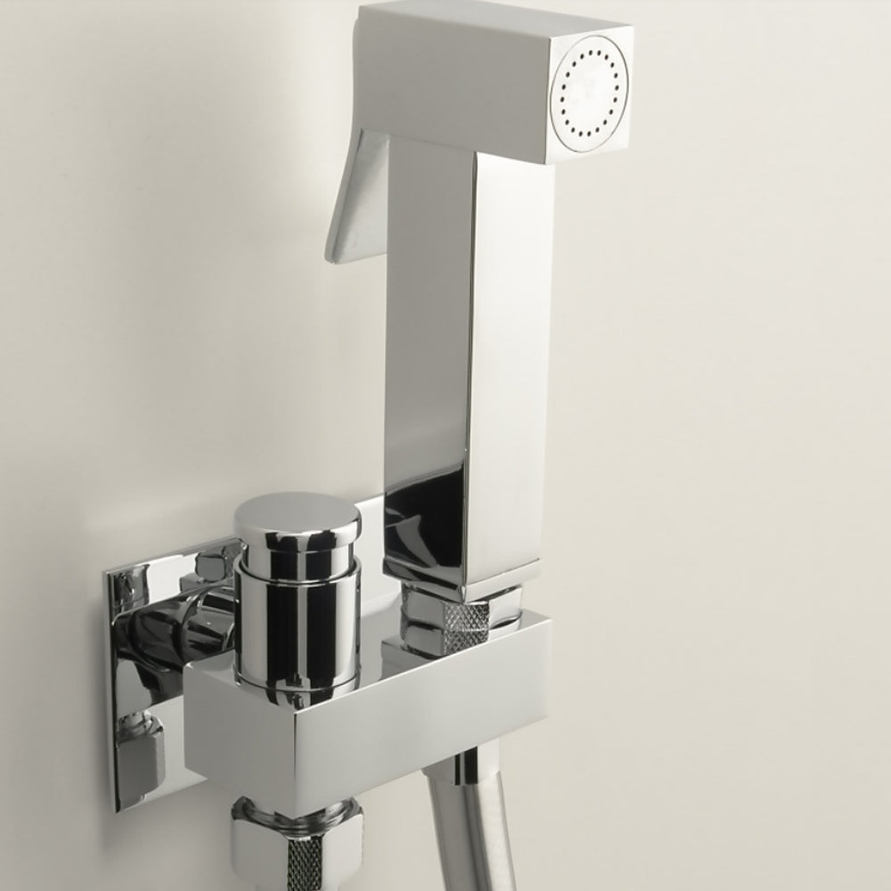 Idroscopino con doccetta quadrata e e rubinetto di arresto e flessibile in pvc da 120 cm ARES by CeramicStore | Lo specialista del tuo bagno