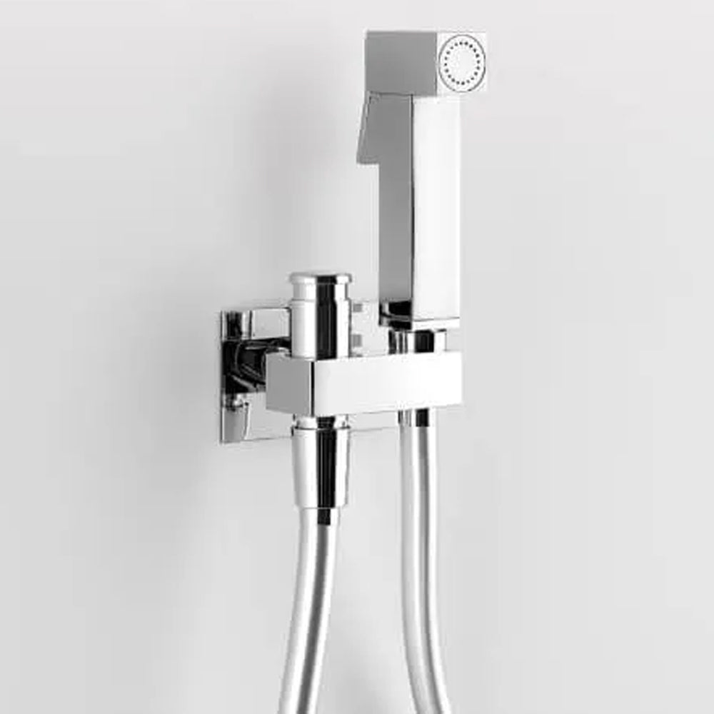  Idroscopino con doccetta quadrata e e rubinetto di arresto e flessibile in pvc da 120 cm ARES by CeramicStore | Lo specialista del tuo bagno