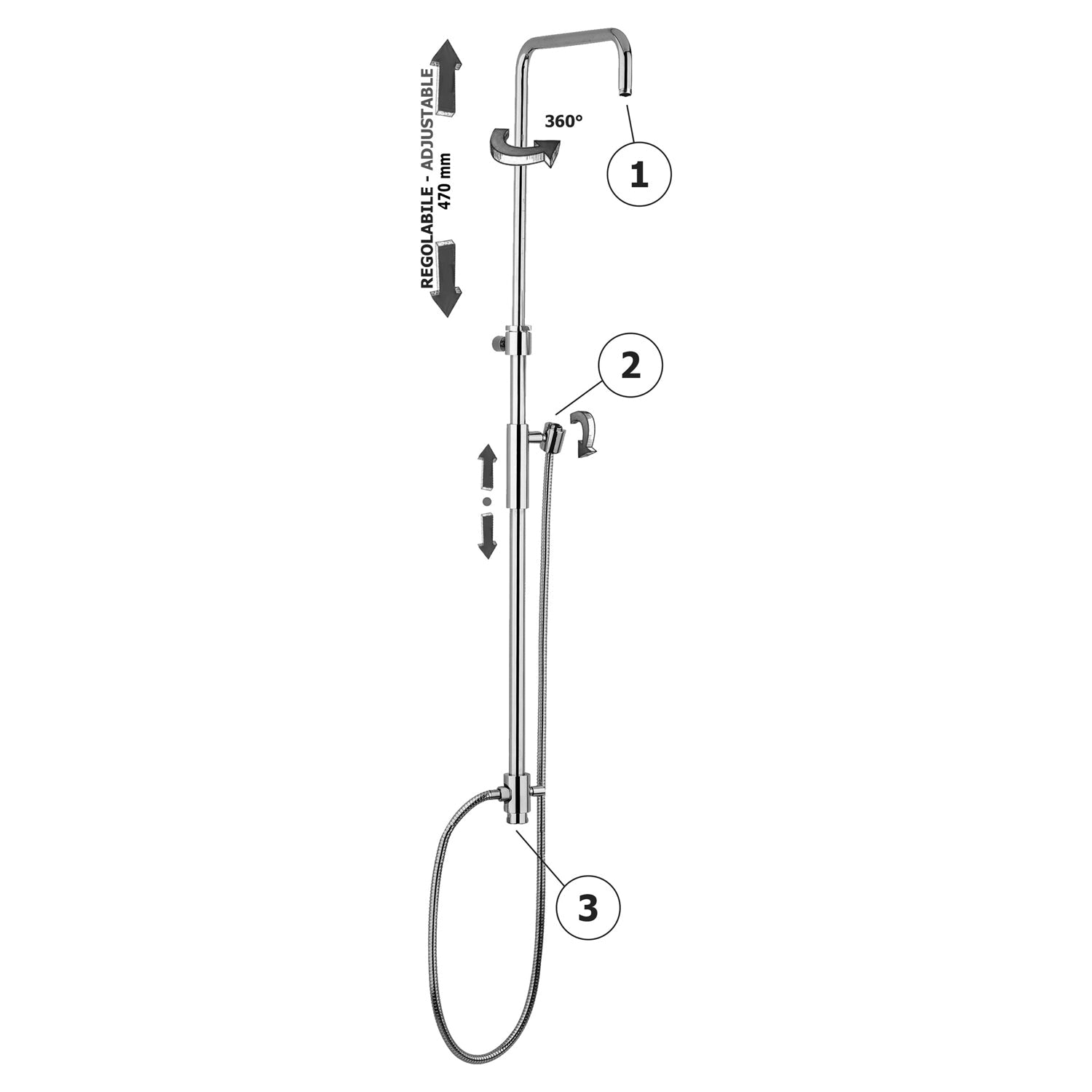 Colonna doccia regolabile Master Plus Paffoni - Cromato by CeramicStore | Lo specialista del tuo bagno