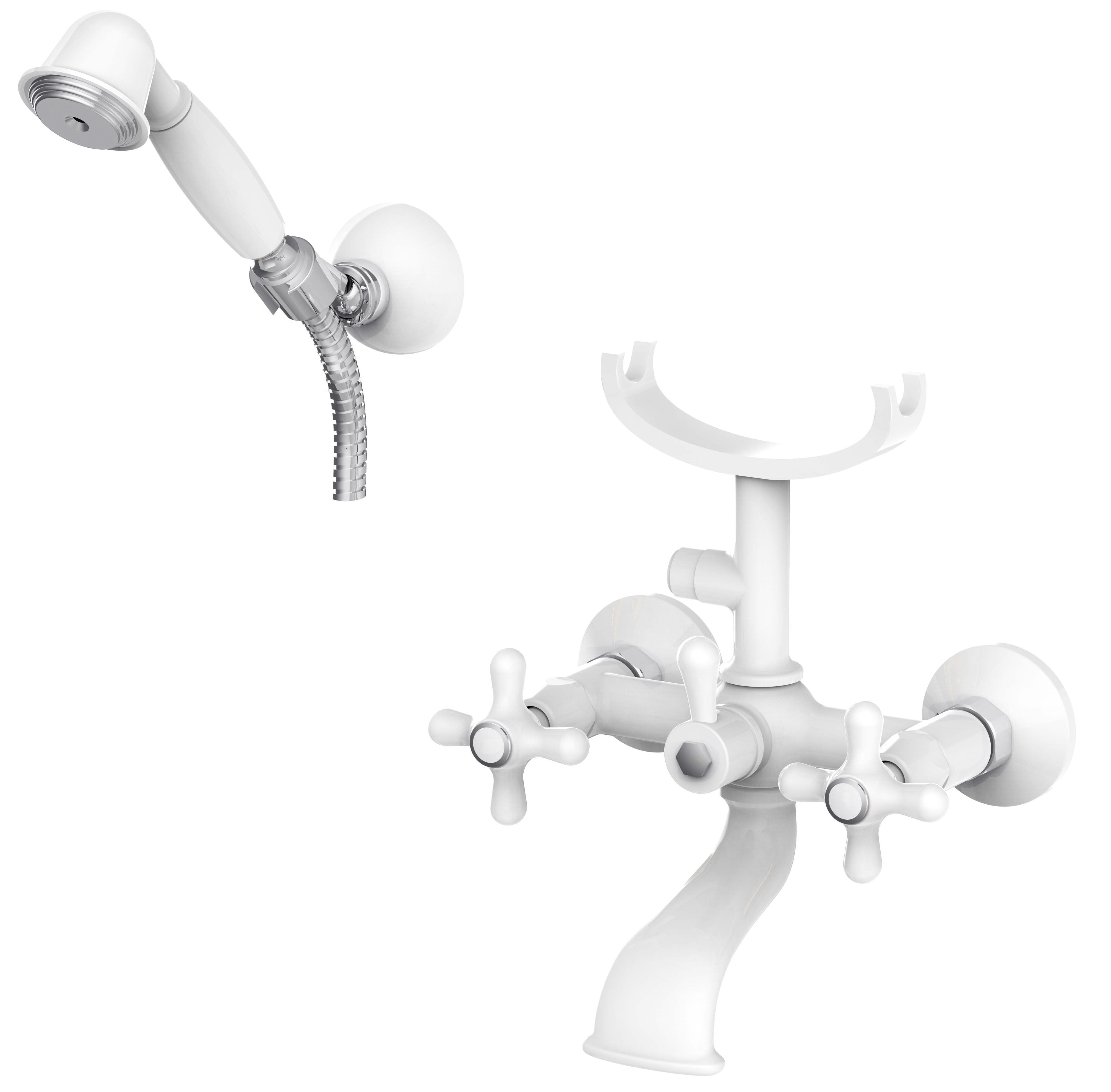 Gruppo vasca/doccia lusso con deviatore Paffoni serie Iris - Cromo/Bianco by CeramicStore | Lo specialista del tuo bagno