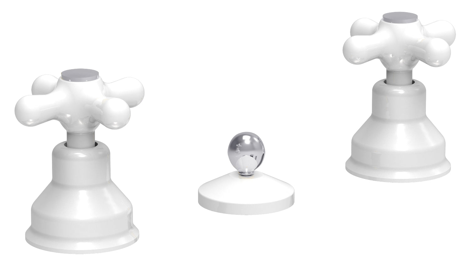 Batteria bidet con scarico automatico Paffoni serie Iris - Cromo/Bianco by CeramicStore | Lo specialista del tuo bagno