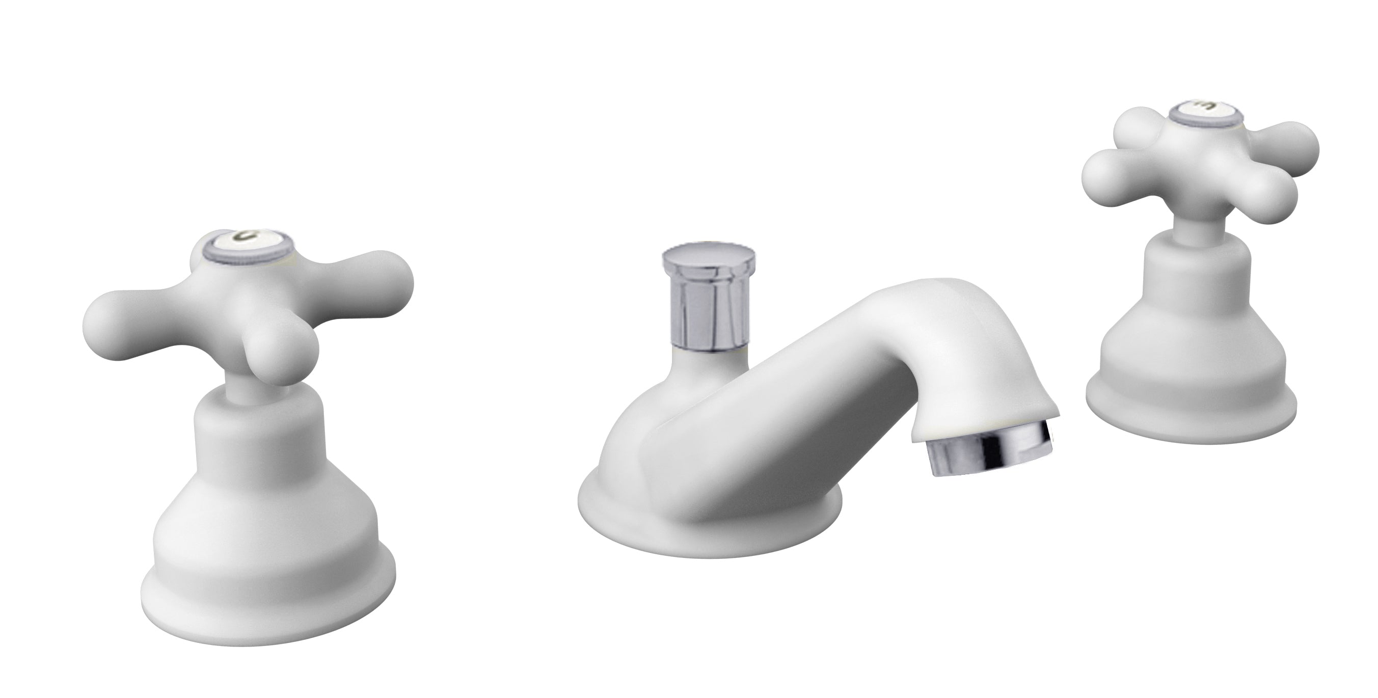 Batteria lavabo con bocca Retrà² Paffoni serie Iris - Cromo/Bianco by CeramicStore | Lo specialista del tuo bagno