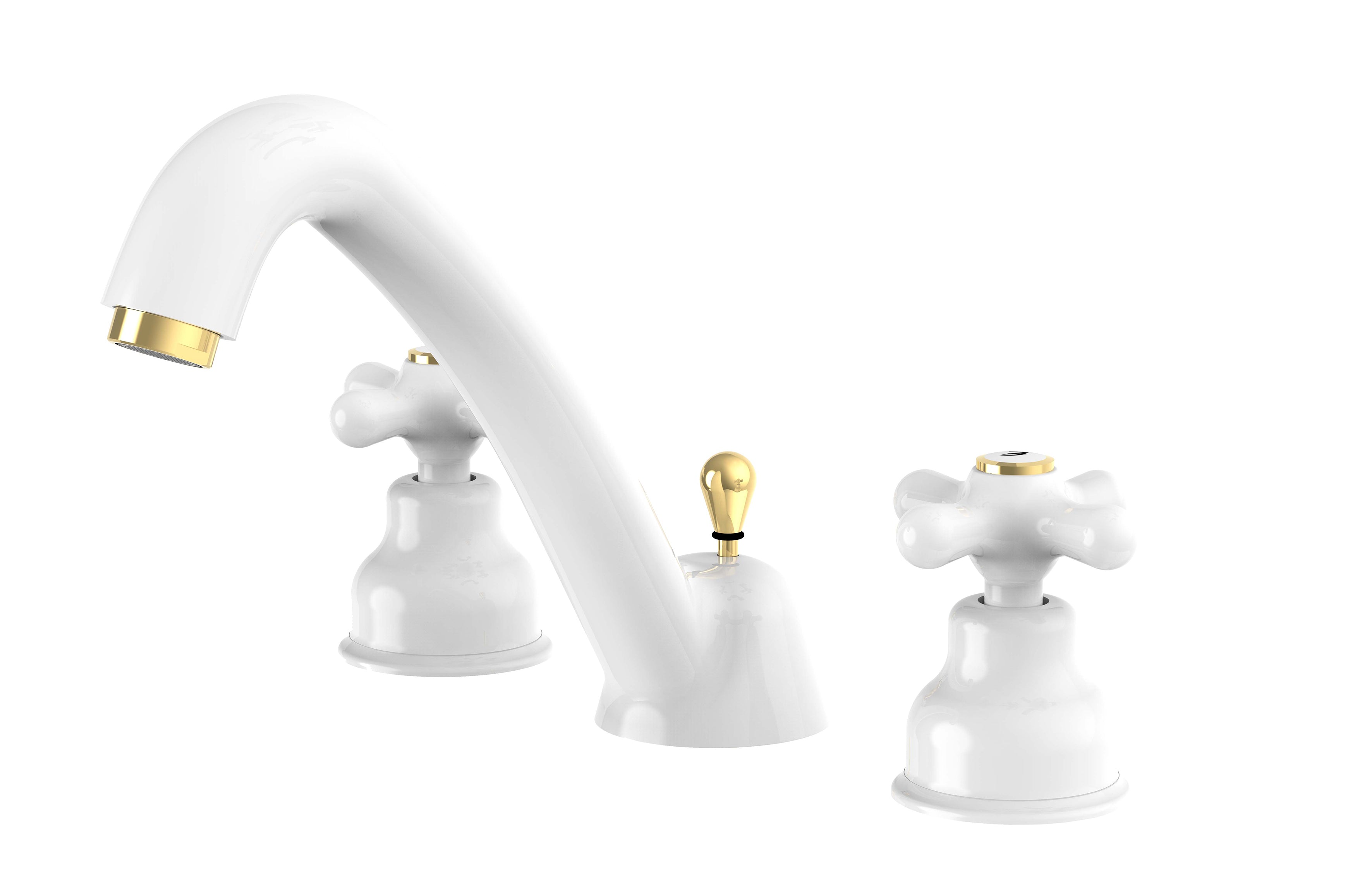 Batteria lavabo con scarico automatico Paffoni serie Iris - Bianco/Gold by CeramicStore | Lo specialista del tuo bagno