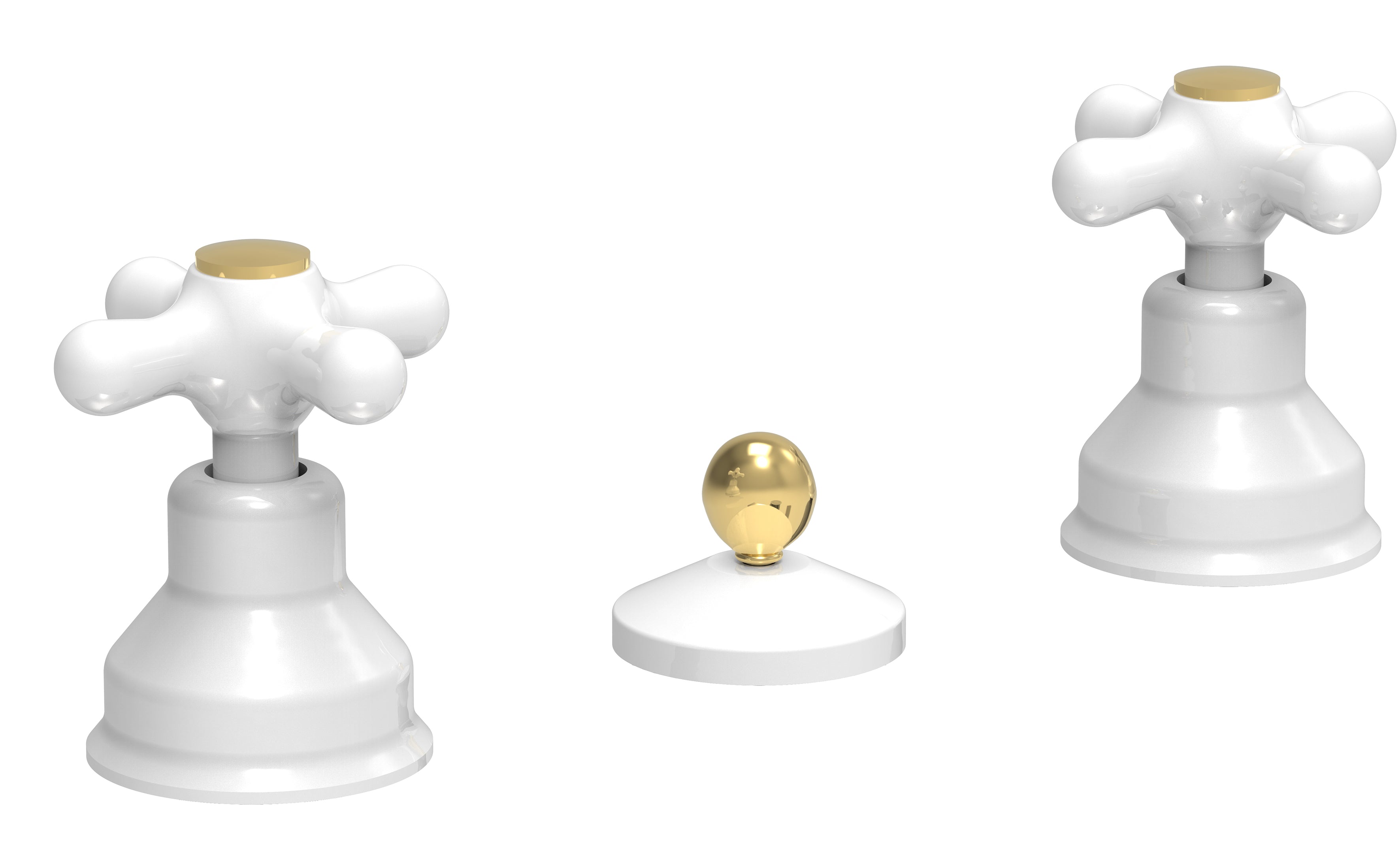 Batteria bidet con scarico automatico Paffoni serie Iris - Bianco/Gold by CeramicStore | Lo specialista del tuo bagno