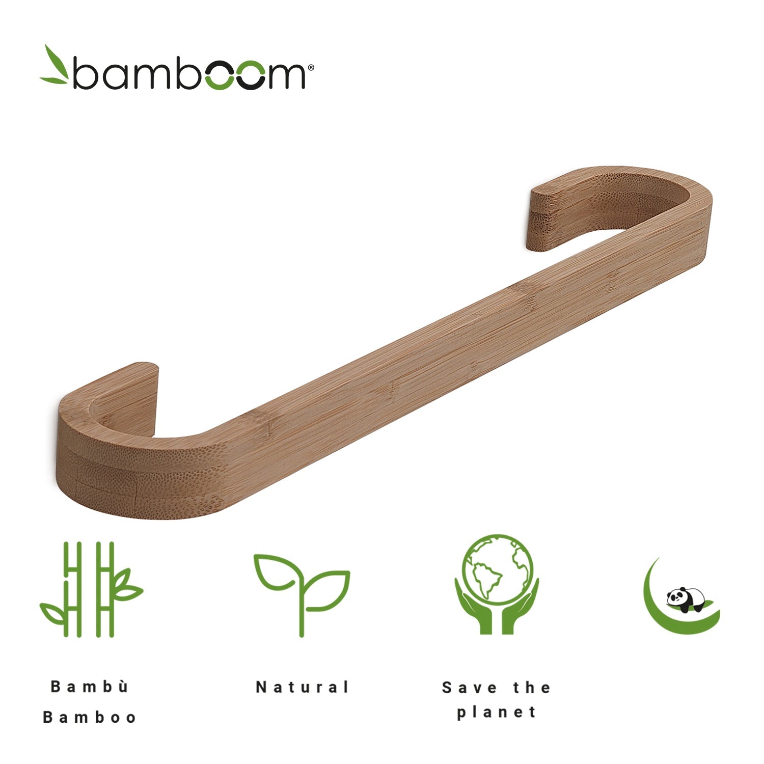  Portasalviette 40 cm in bambà¹ Gedy serie Himalaya - Naturale by CeramicStore | Lo specialista del tuo bagno