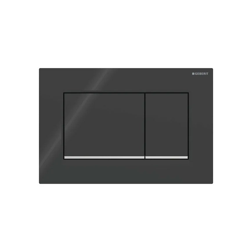 115.883.KM.1 Piastra di azionamento Geberit Sigma 30 Nera con profilo Cromo Lucido