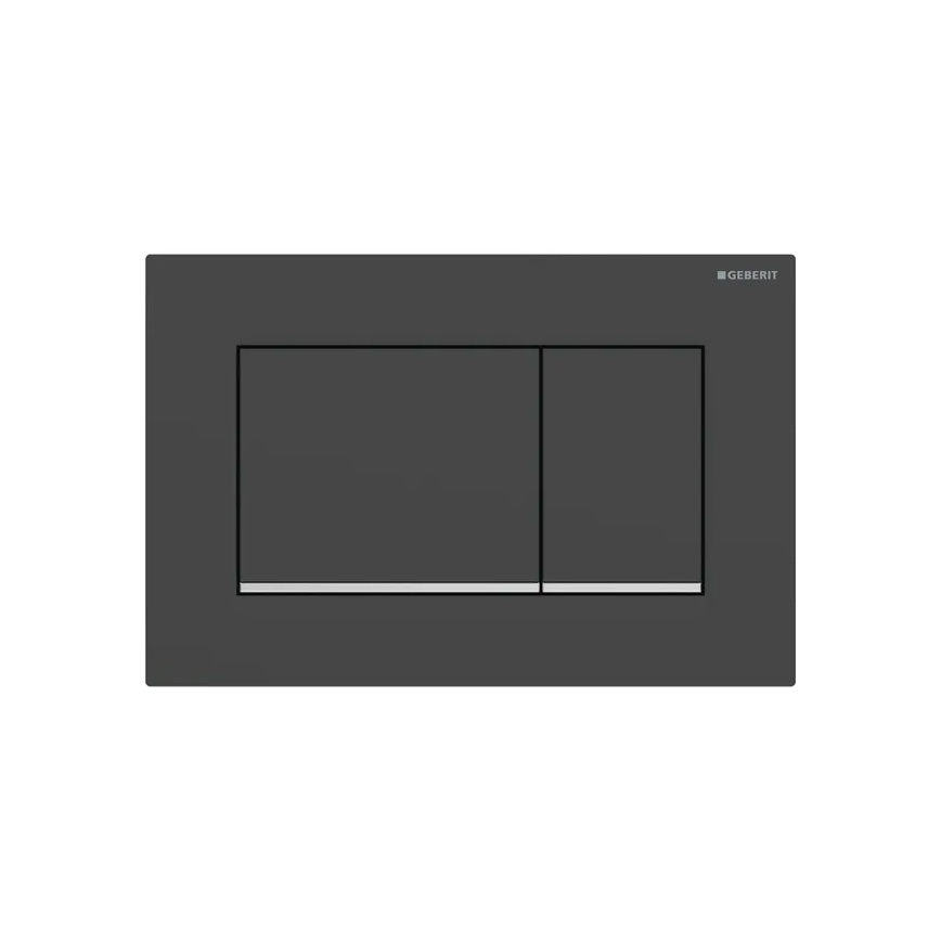 115.883.14.1 Piastra di azionamento Geberit Sigma 30 Nera Opaco con profilo Cromo Lucido