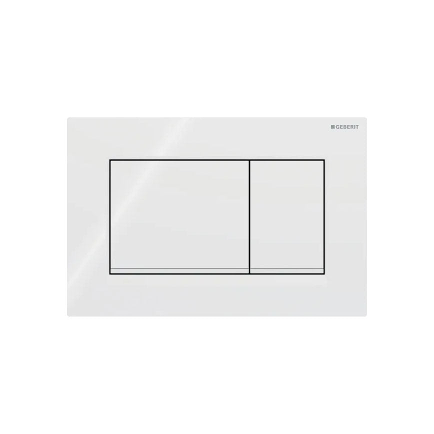 Piastra di azionamento Geberit Sigma 30 Bianca con profilo Bianco Opaco