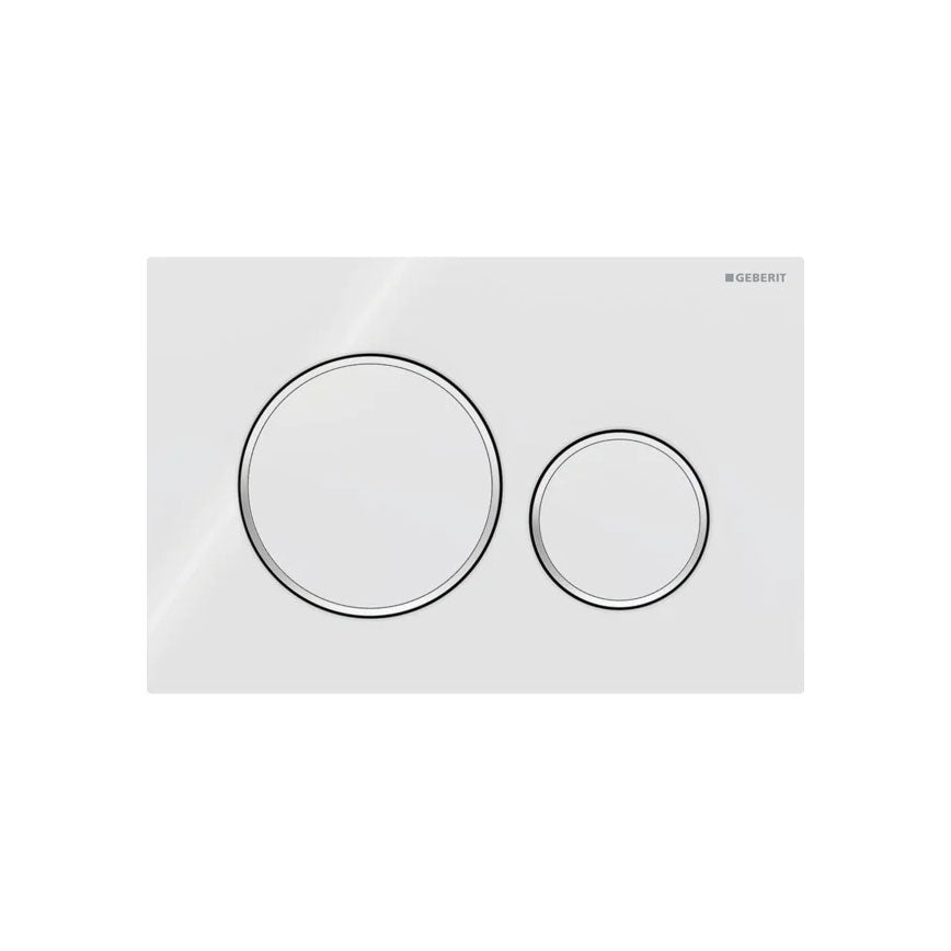 115.882.KJ.1 Piastra di azionamento Geberit Sigma 20 Bianca lucido -Cromata