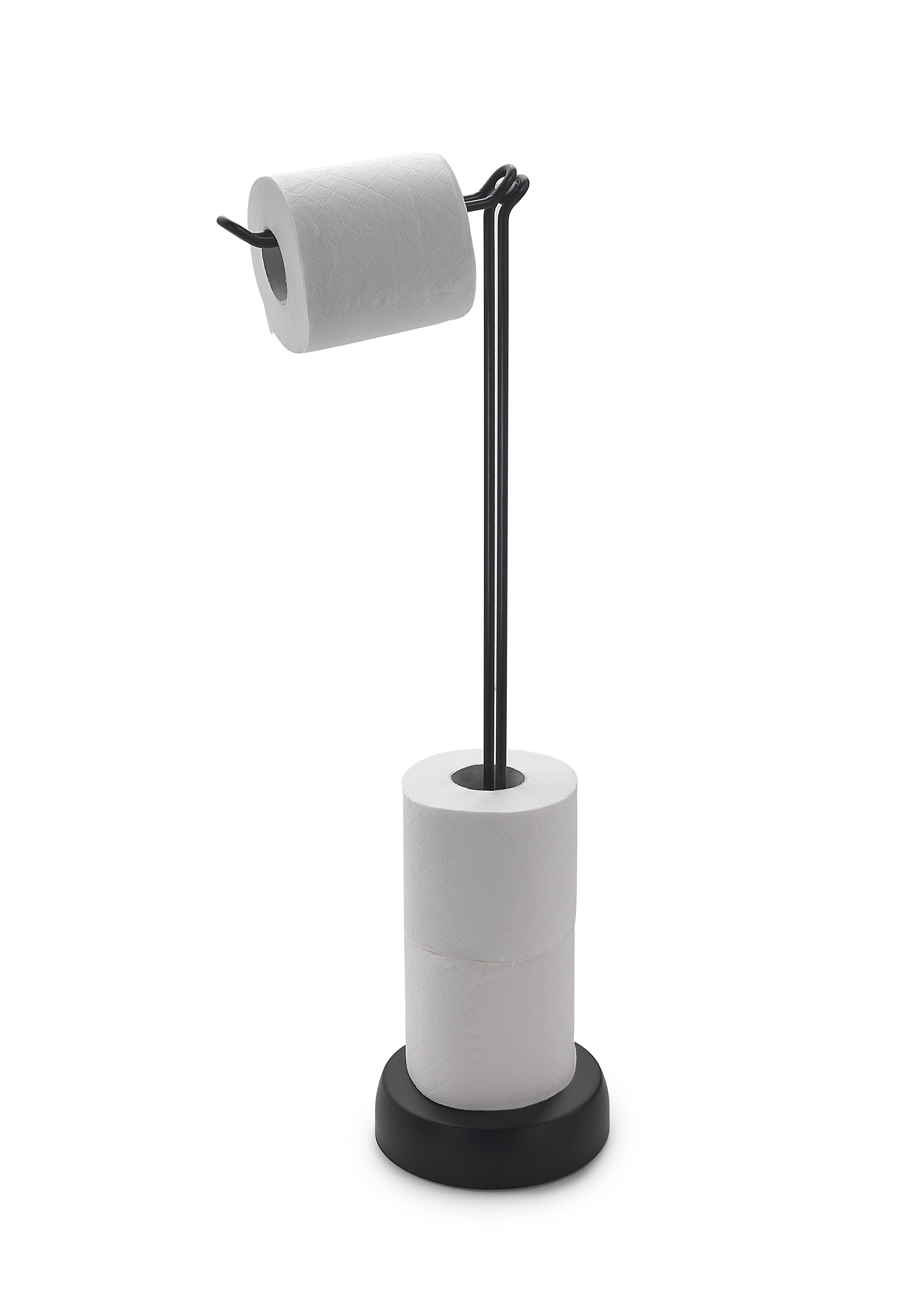 Piantana con portarotolo di riserva modello Minà¹ di Gedy - Nero Matt