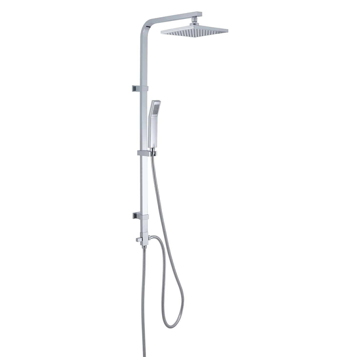 Colonna doccia regolabile da 100 cm con soffione quadrato 20x20 cm doccetta e deviatore modello STAR 01 by CeramicStore | Lo specialista del tuo bagno