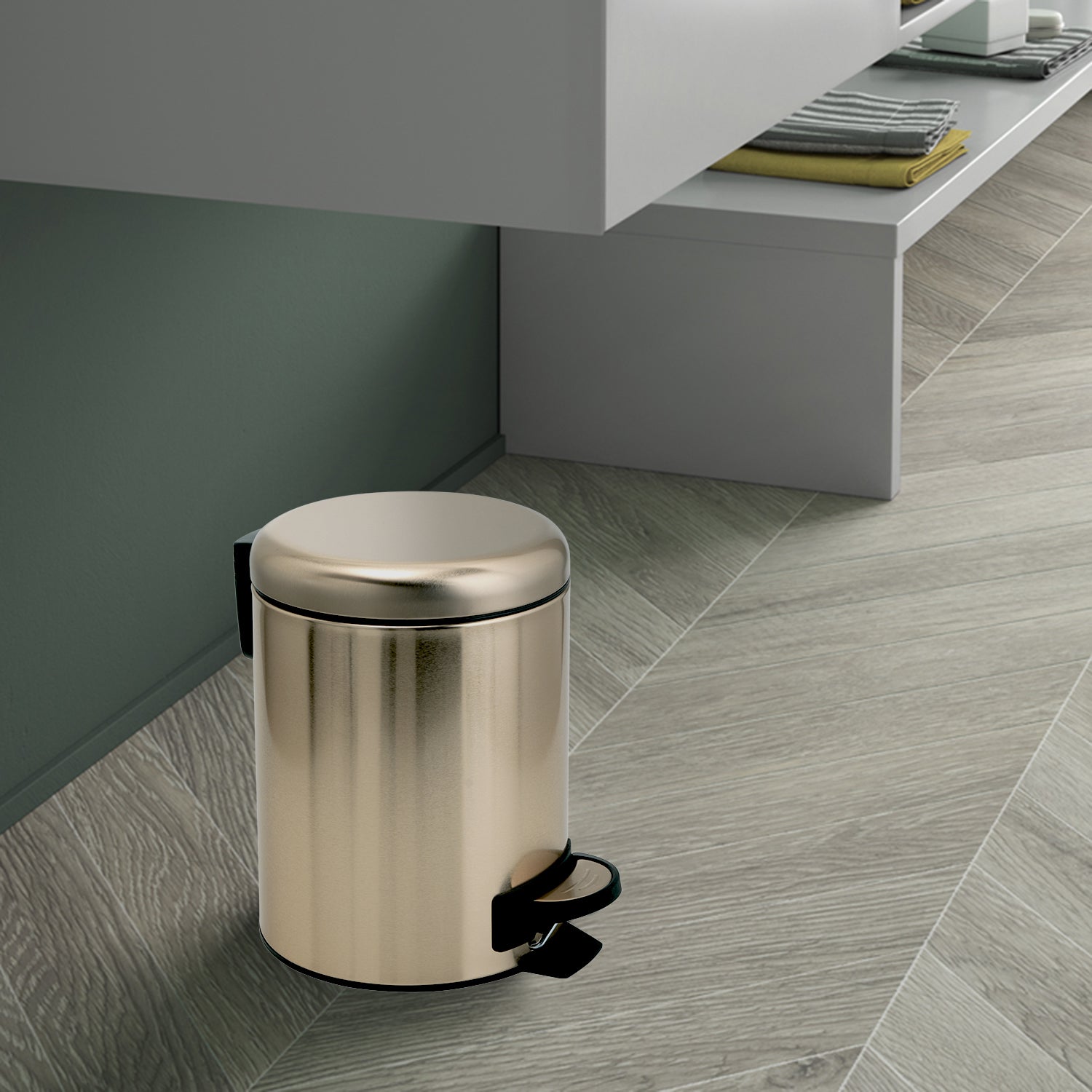  Portarifiuti 5 lt in Acciaio Inox modello Potty di Gedy - Oro Matt by CeramicStore | Lo specialista del tuo bagno