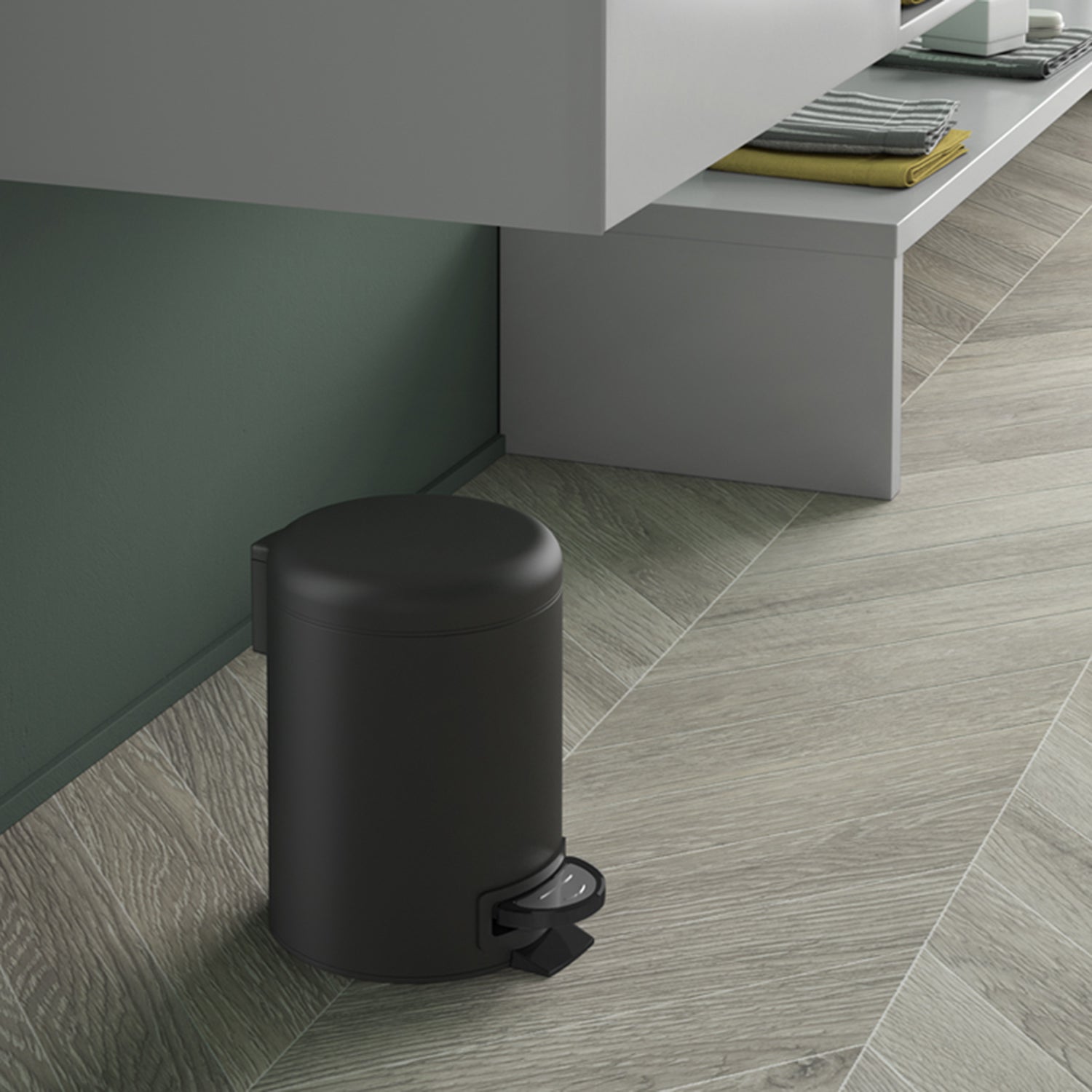  Portarifiuti 3 lt in Acciaio Inox modello Potty di Gedy - Nero Matt by CeramicStore | Lo specialista del tuo bagno