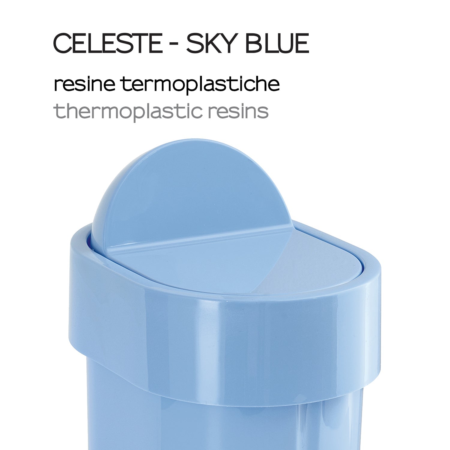  Portarifiuti da appoggio di Gedy serie Junior - Celeste by CeramicStore | Lo specialista del tuo bagno