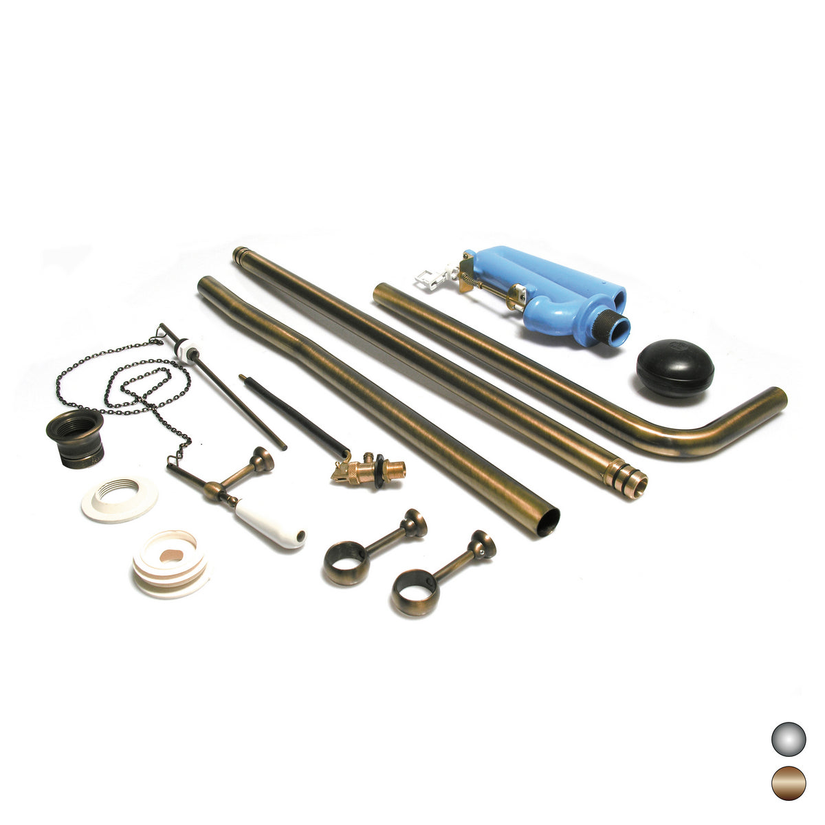 Set tubo, catena e meccanismo per cassetta alta BathCore - Bronzo