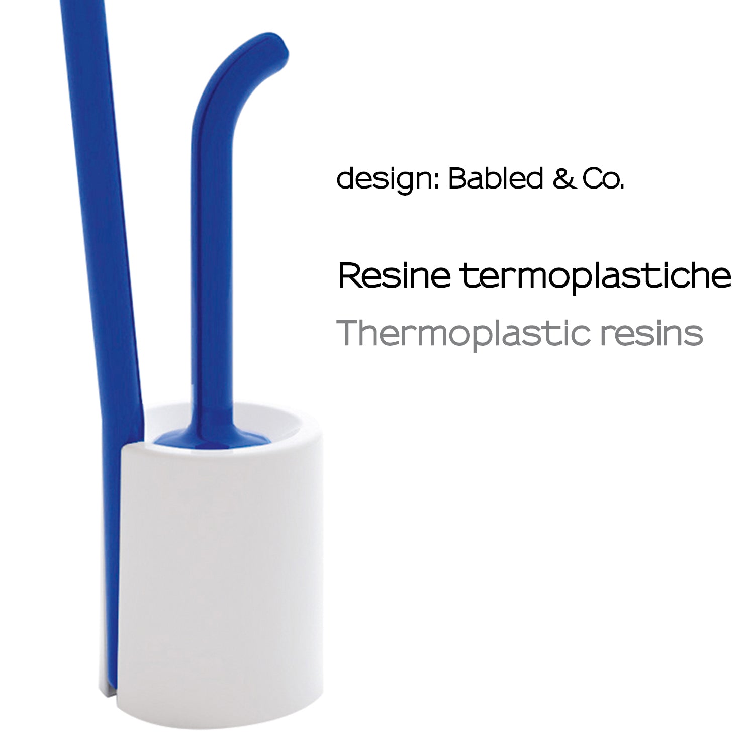 7032-89 - Piantana porta carta igienica e portascopino water Gedy Linea Wendy - Finitura Bianca e Blu 3