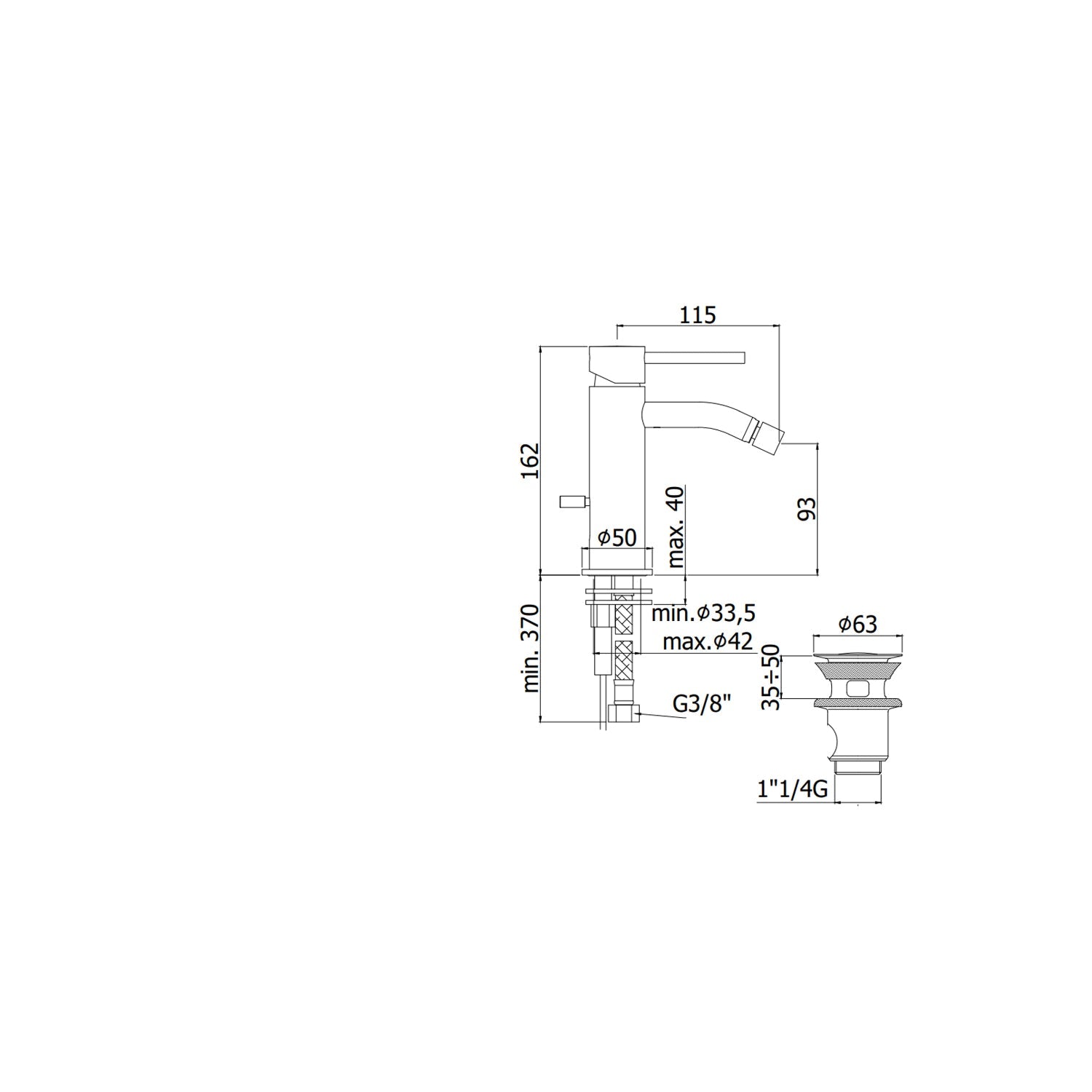  Miscelatore bidet Paffoni Light effetto satinato con piletta click-clack by CeramicStore | Lo specialista del tuo bagno