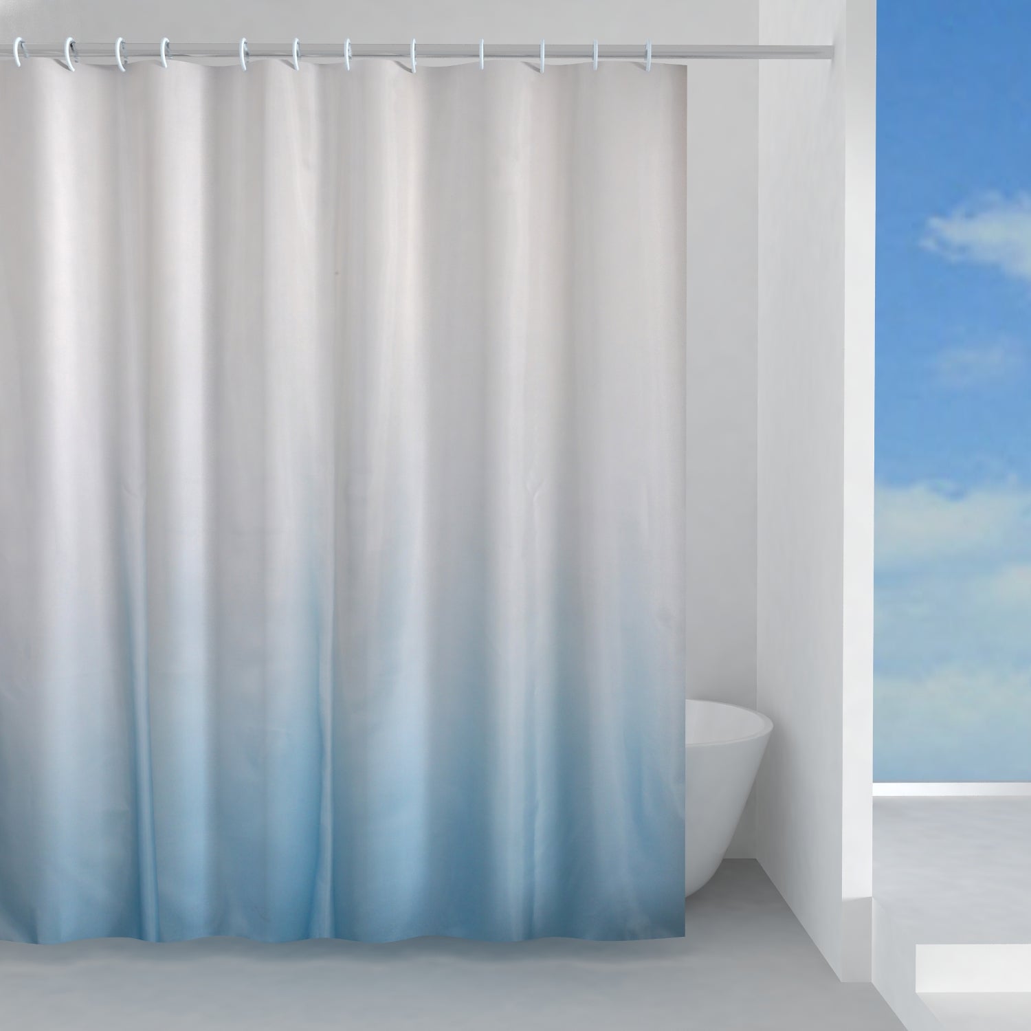 Tenda doccia in tessuto 240x200 cm modello Cielo di Gedy - Celeste by CeramicStore | Lo specialista del tuo bagno