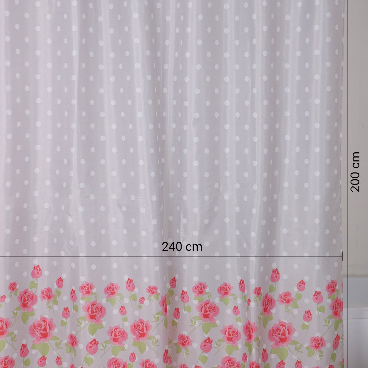  Tenda doccia in tessuto 240x200 cm modello Lady Mary di Gedy - Grigio e Rosa by CeramicStore | Lo specialista del tuo bagno