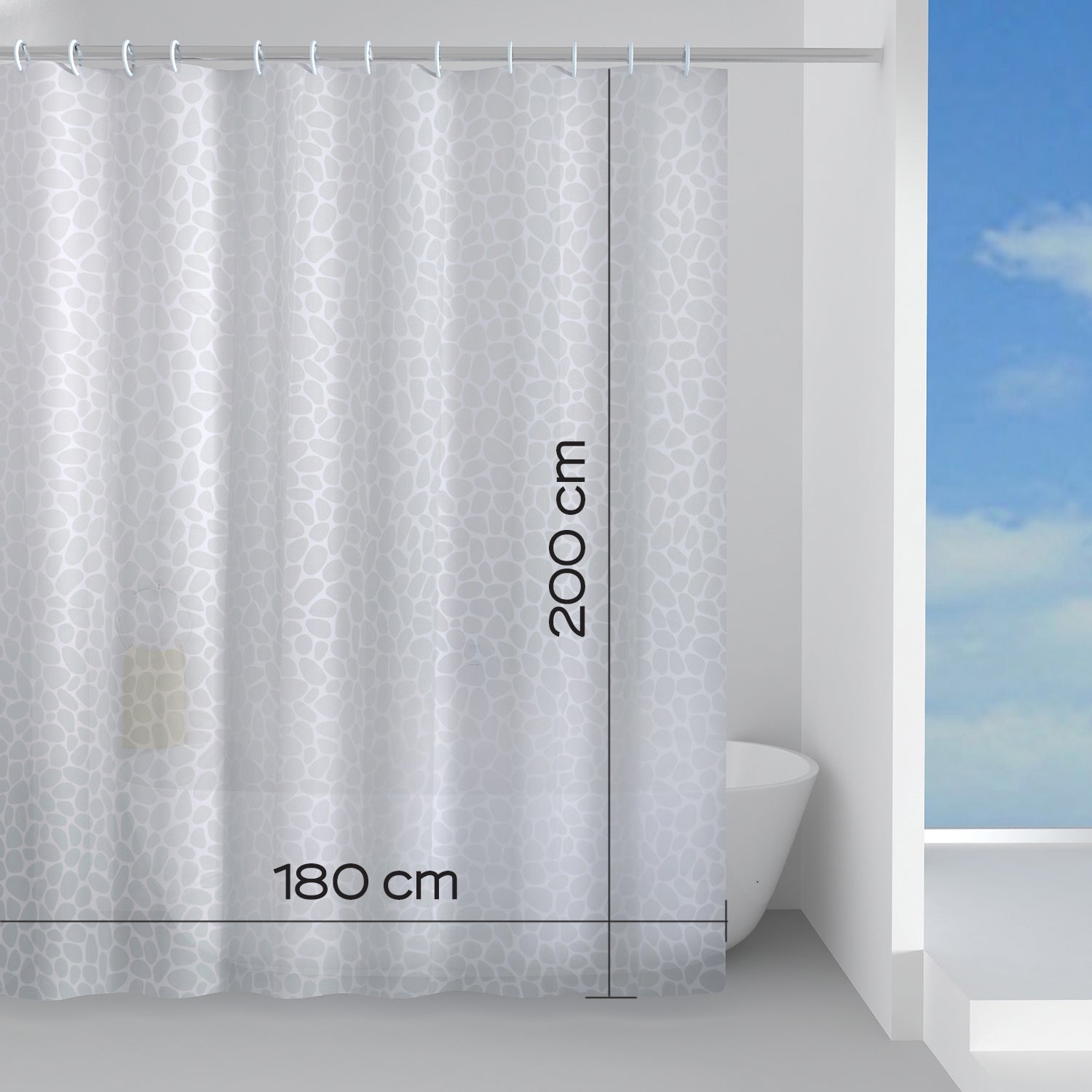  Tenda doccia in Peva 180x200 cm modello Jungle di Gedy - Bianco by CeramicStore | Lo specialista del tuo bagno
