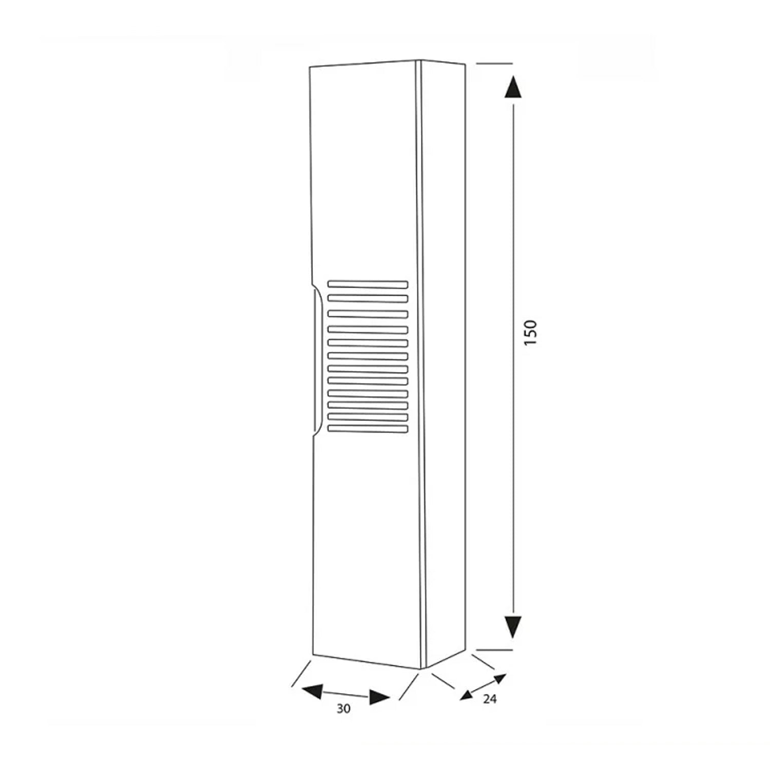 Pensile con anta Cubi&Co serie Mount 30x150x24 cm - Noce canaletto/ardesia 2