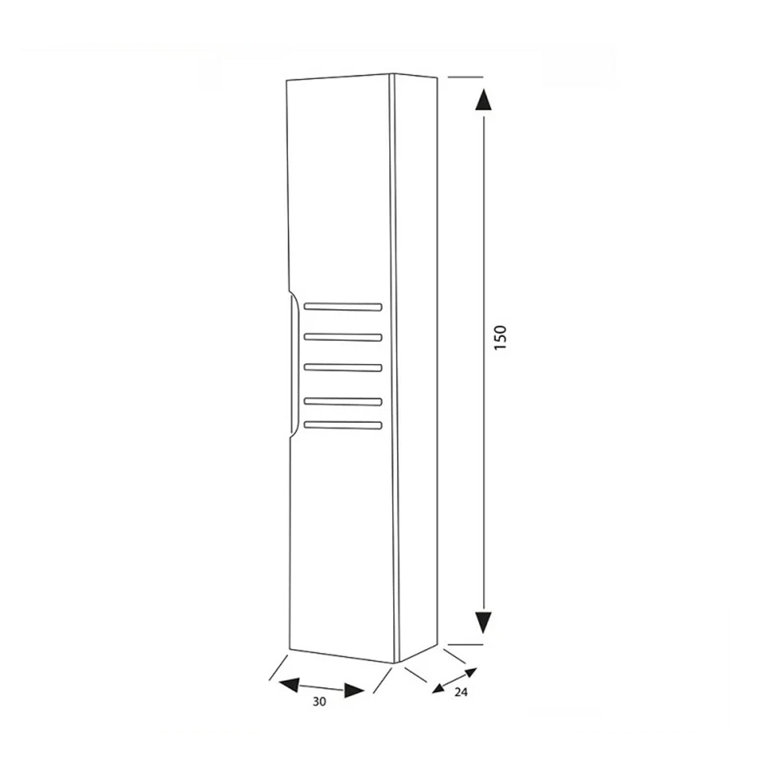 Pensile con anta Cubi&Co serie Hill 30x150x24 cm - Noce canaletto/Verde salvia 3