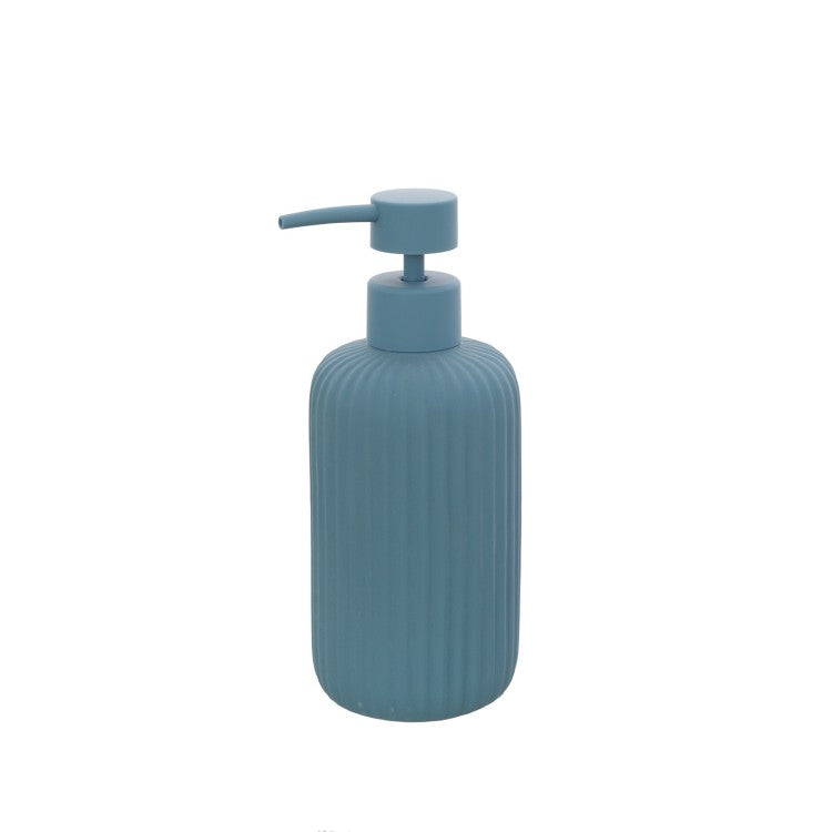 Dispenser sapone in ceramica soft touch BathCore serie Prisma - Blu pastello