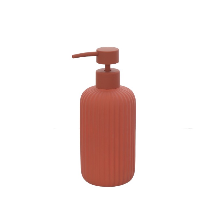 Dispenser sapone in ceramica soft touch BathCore serie Prisma - Rosso mattone