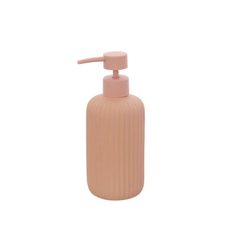 Dispenser sapone in ceramica soft touch BathCore serie Prisma - Rosa