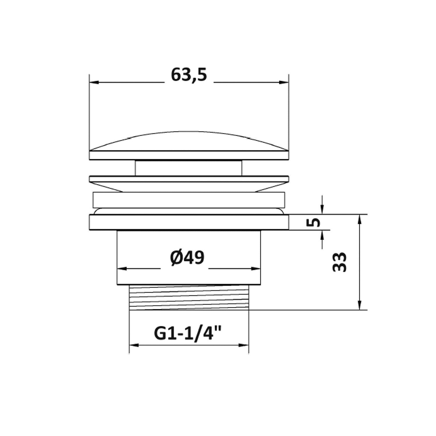  Piletta di scarico click clack serie TriaSix in acciaio 316 spazzolato by CeramicStore | Lo specialista del tuo bagno