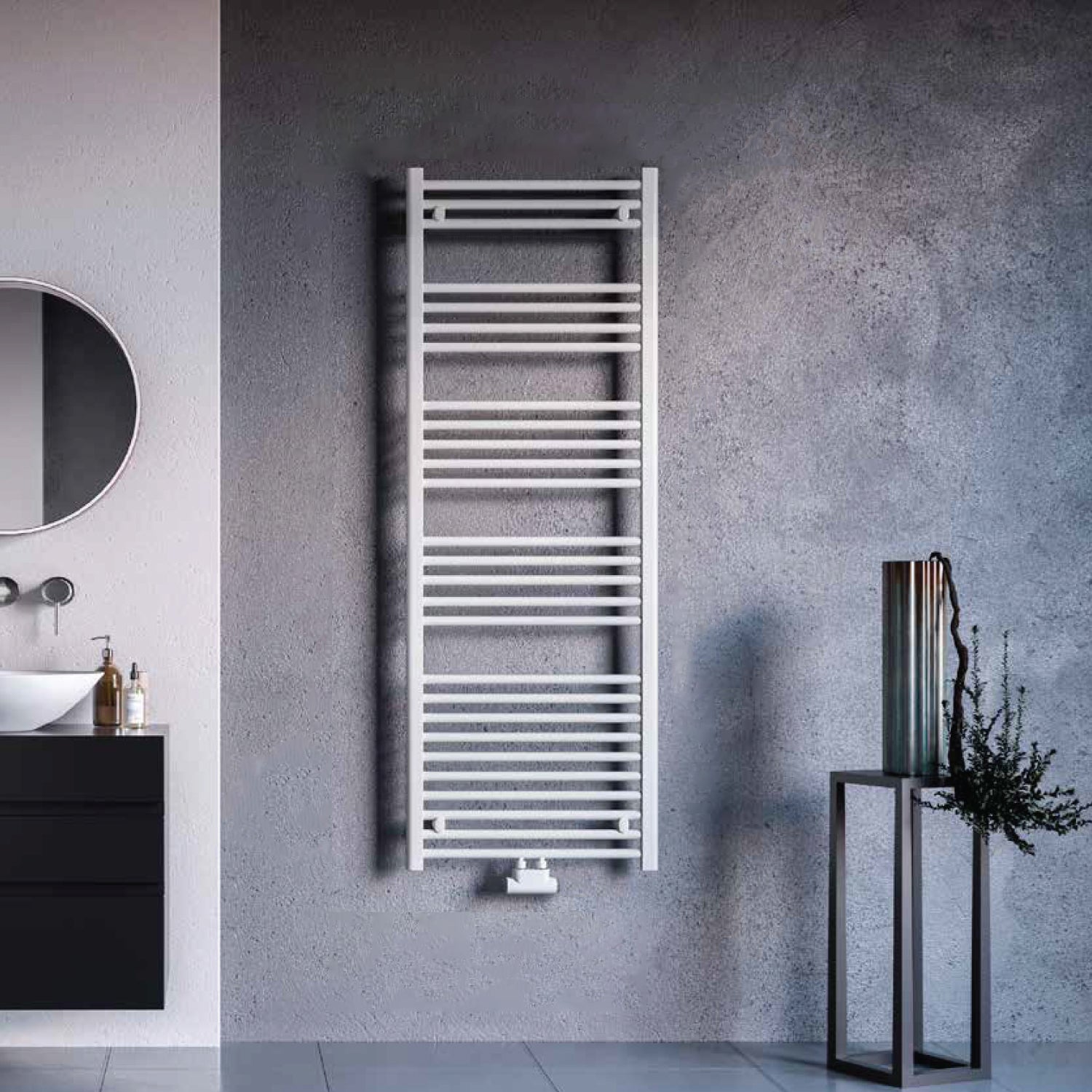Termoarredo idraulico modello Bolzano 1600x750 dritto con attacchi centrali 50 mm - Bianco by CeramicStore | Lo specialista del tuo bagno