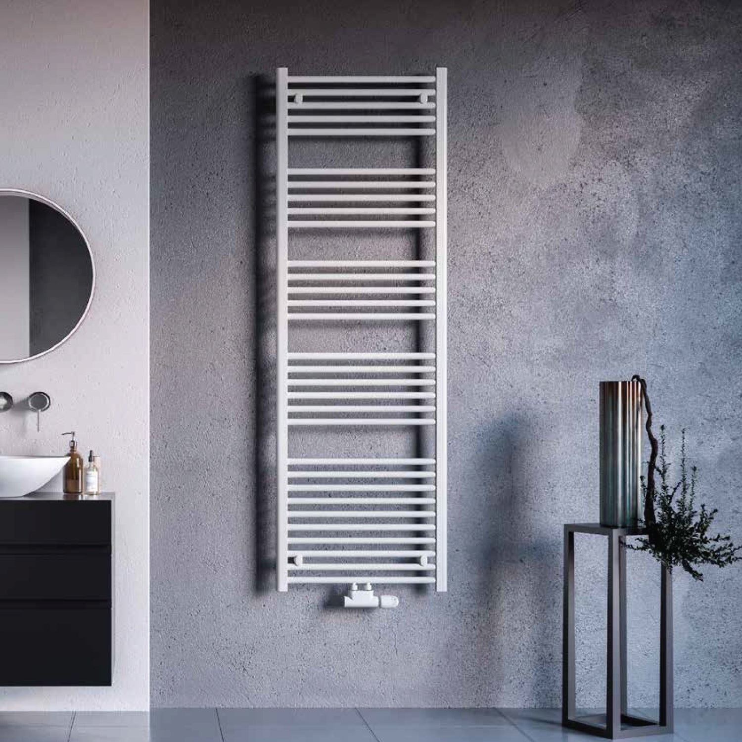 Termoarredo idraulico modello Bolzano 1785x600 dritto con attacchi centrali 50 mm - Bianco by CeramicStore | Lo specialista del tuo bagno