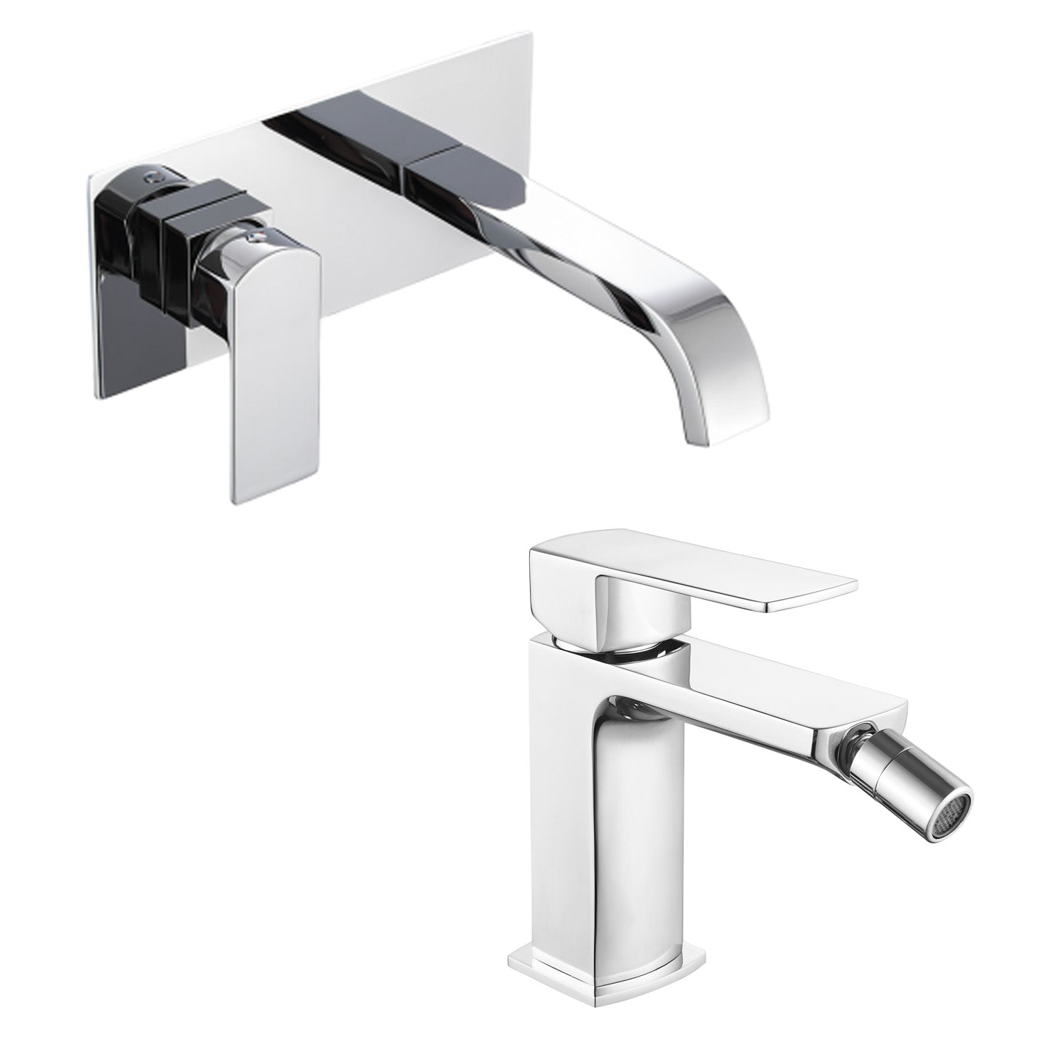 Coppia di miscelatori per lavabo incasso e bidet serie Fire in ottone cromato by CeramicStore | Lo specialista del tuo bagno