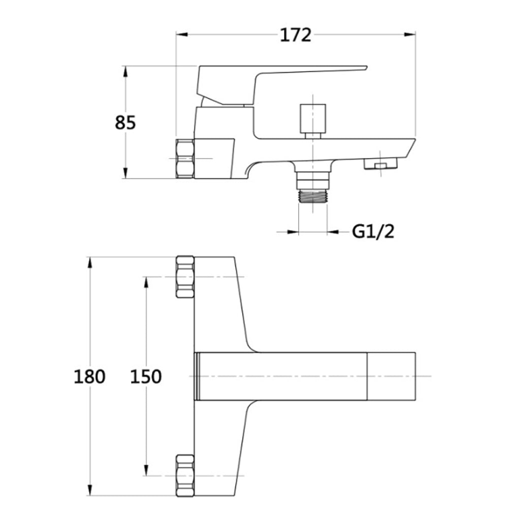 Kit miscelatore lavabo, bidet e vasca RubiFlux serie Arkon con scarico clic-clac - Cromo 6