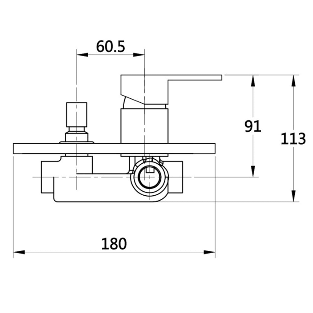 Kit miscelatore lavabo, bidet e doccia a due uscite RubiFlux serie Arkon con scarico clic-clac - Cromo 6