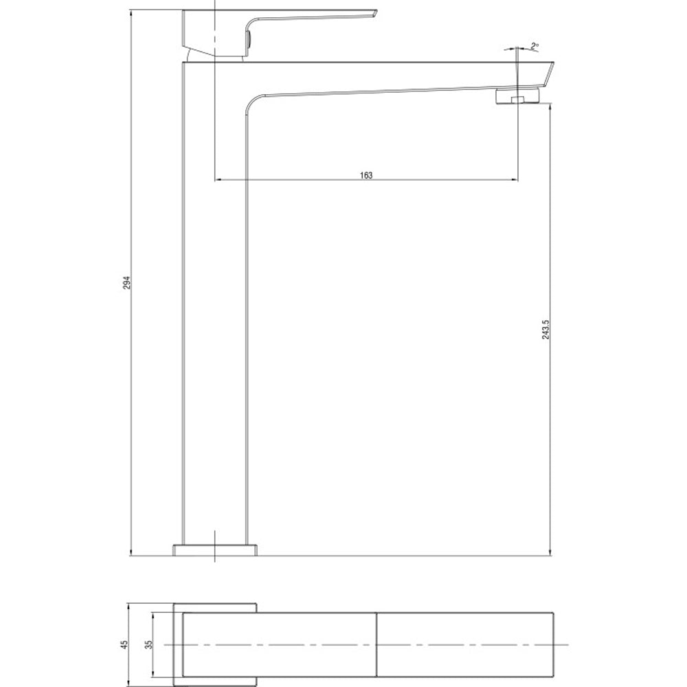 Kit miscelatore lavabo alto + bidet RubiFlux serie Arkon con scarico clic-clac - Cromo 4