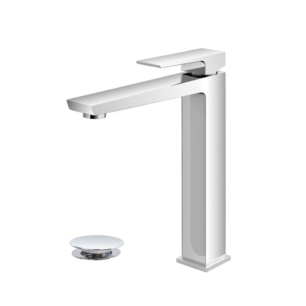 Kit miscelatore lavabo alto, bidet e doccia a una via RubiFlux serie Arkon con scarico clic-clac - Cromo 3