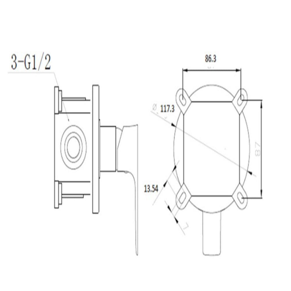 Kit miscelatore lavabo alto, bidet e doccia a una via RubiFlux serie Arkon con scarico clic-clac - Cromo 6