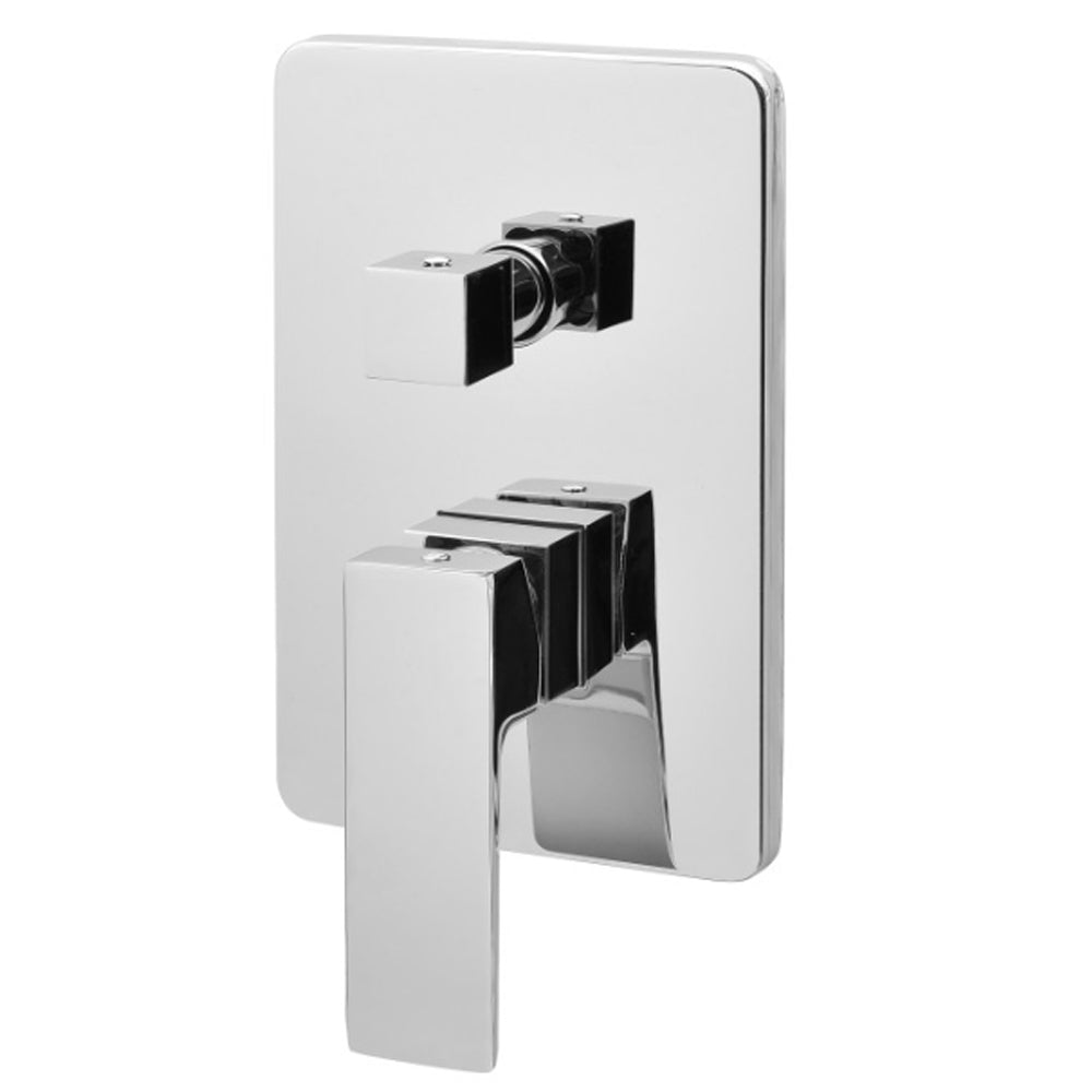 Kit miscelatore lavabo alto, bidet e doccia  a incasso a due vie RubiFlux serie Arkon con scarico clic-clac - Cromo 6