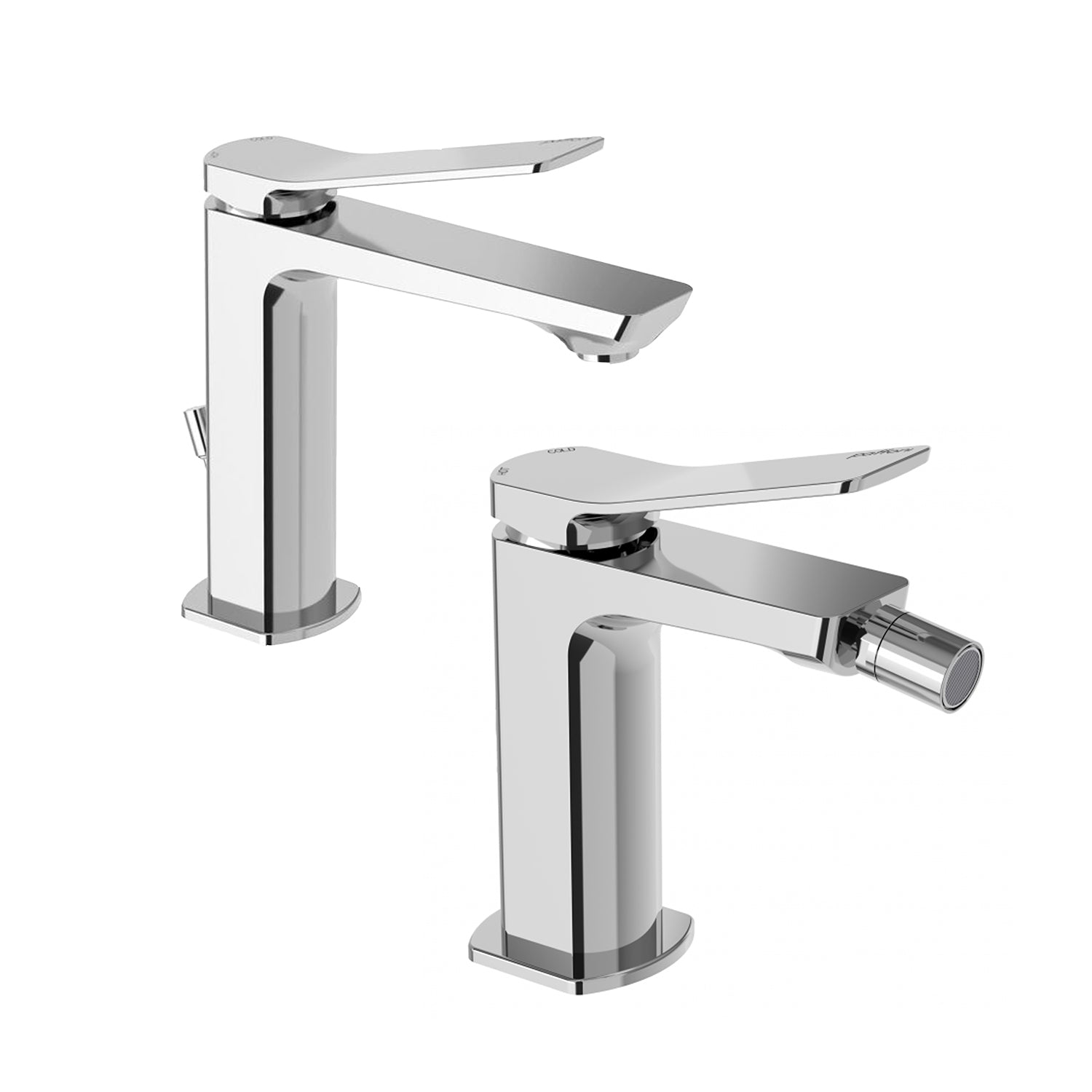 Set miscelatori lavabo e bidet in ottone modello Tilt Paffoni cromato by CeramicStore | Lo specialista del tuo bagno