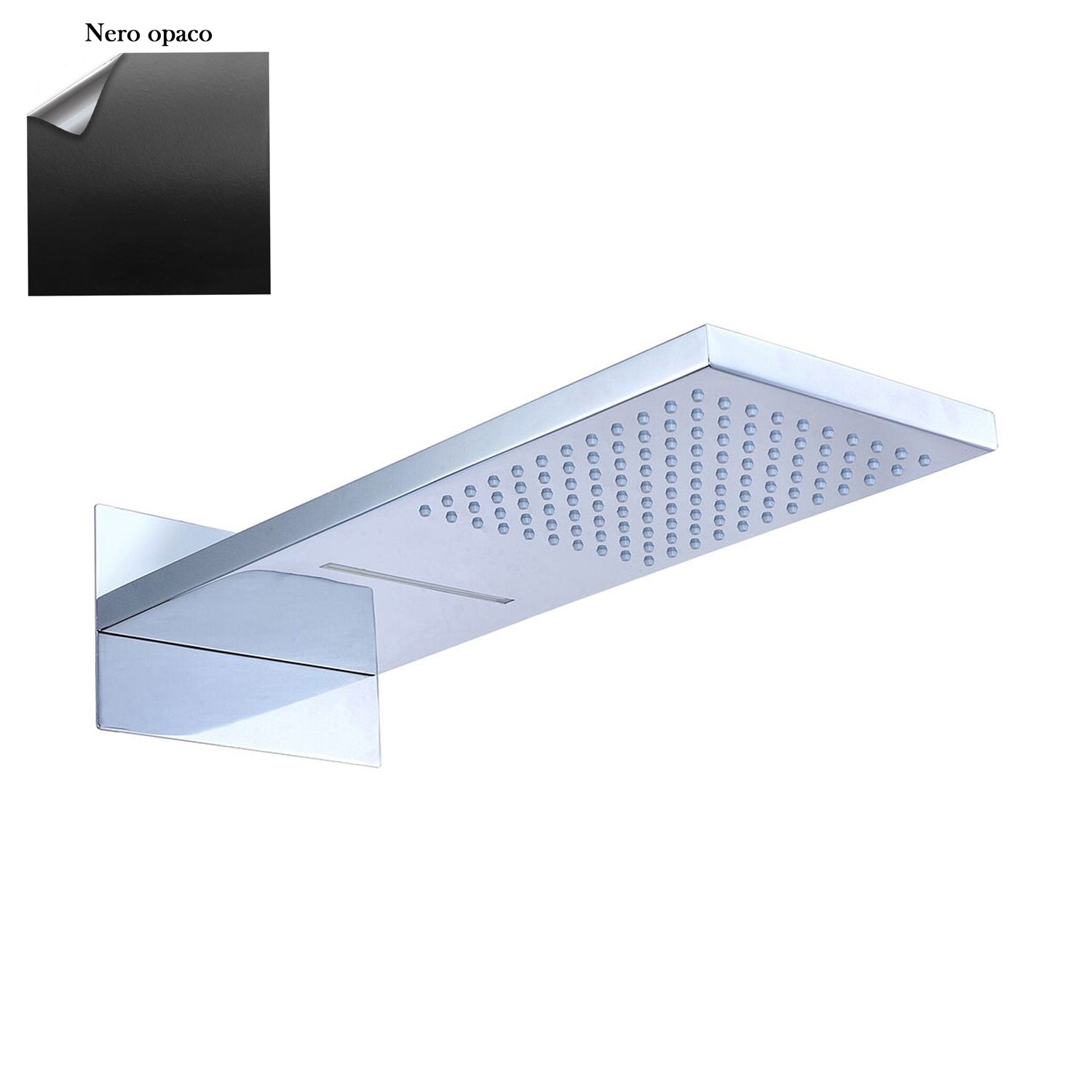 Soffione Helsinki 55x23cm in acciaio nero con 2 getti by CeramicStore | Lo specialista del tuo bagno